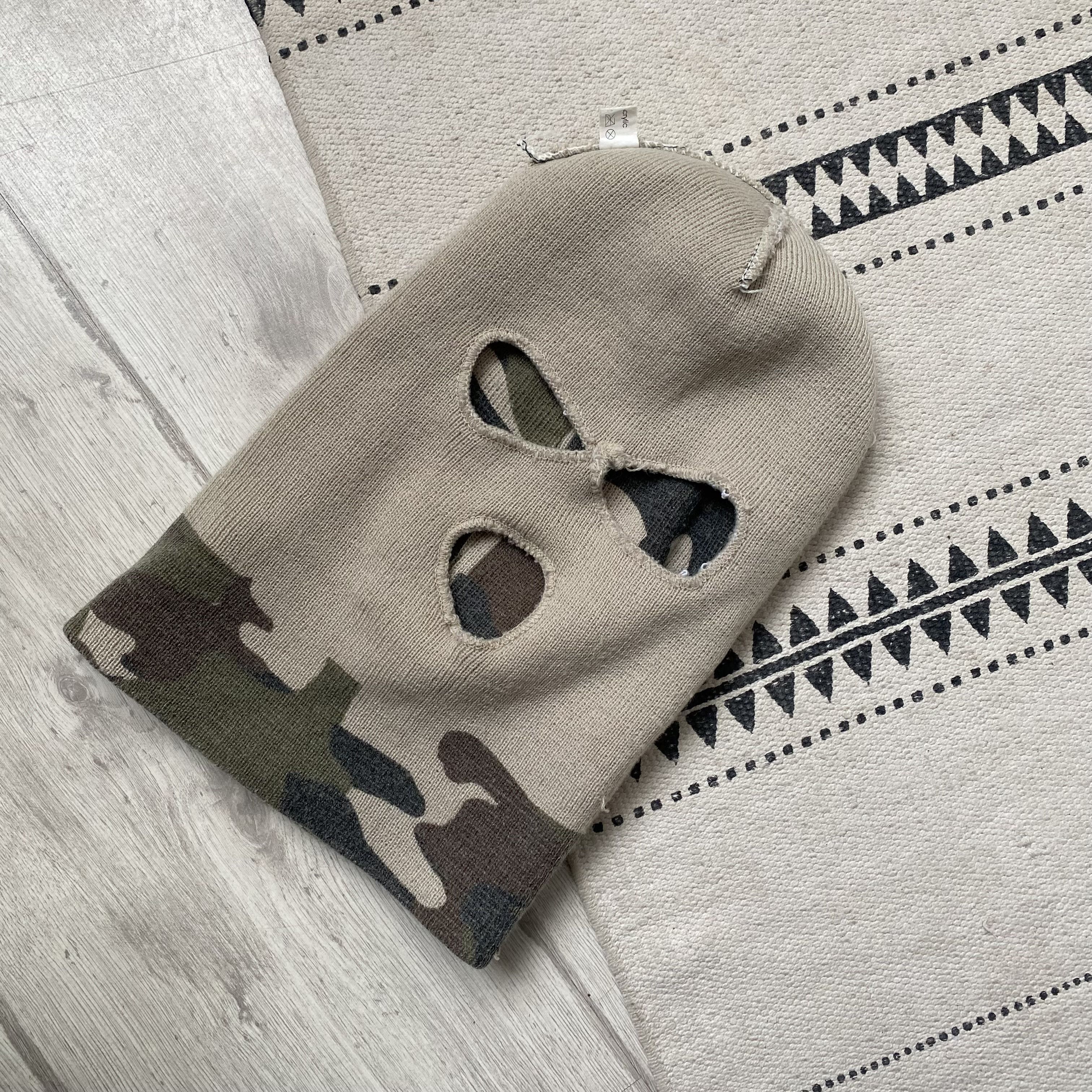 Hysteric Glamour Vintage Camo Knit Balaclava Mask Hole Full Face Size ONE SIZE - 5 Thumbnail