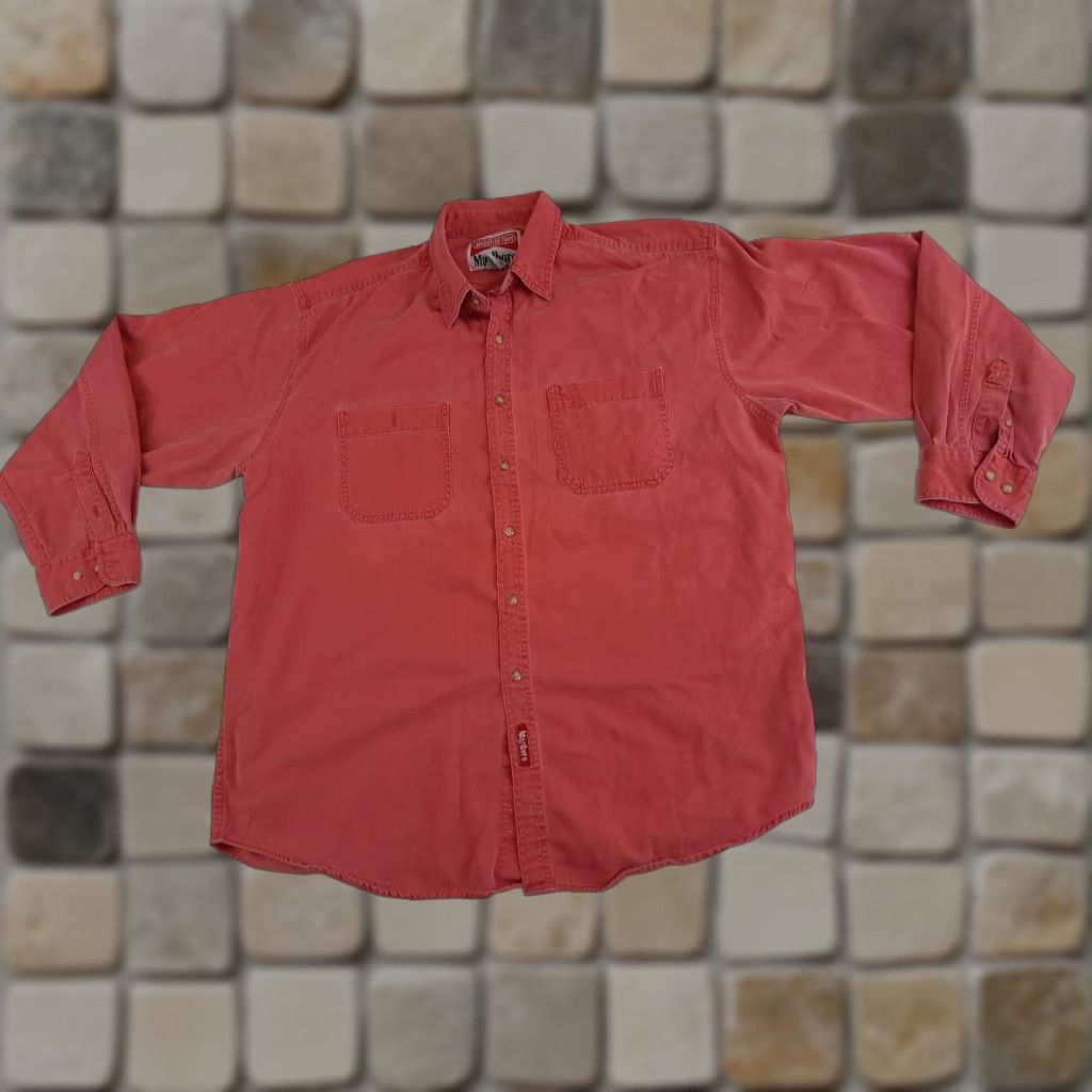 Marlboro VINTAGE Marlboro Adventure Team Shirt Canvas 1X Salmon Long Sleeve Button-Up Men 26in Chest 28in Long 90s Cowboy Retro Size US XL / EU 56 / 4 - 1 Thumbnail