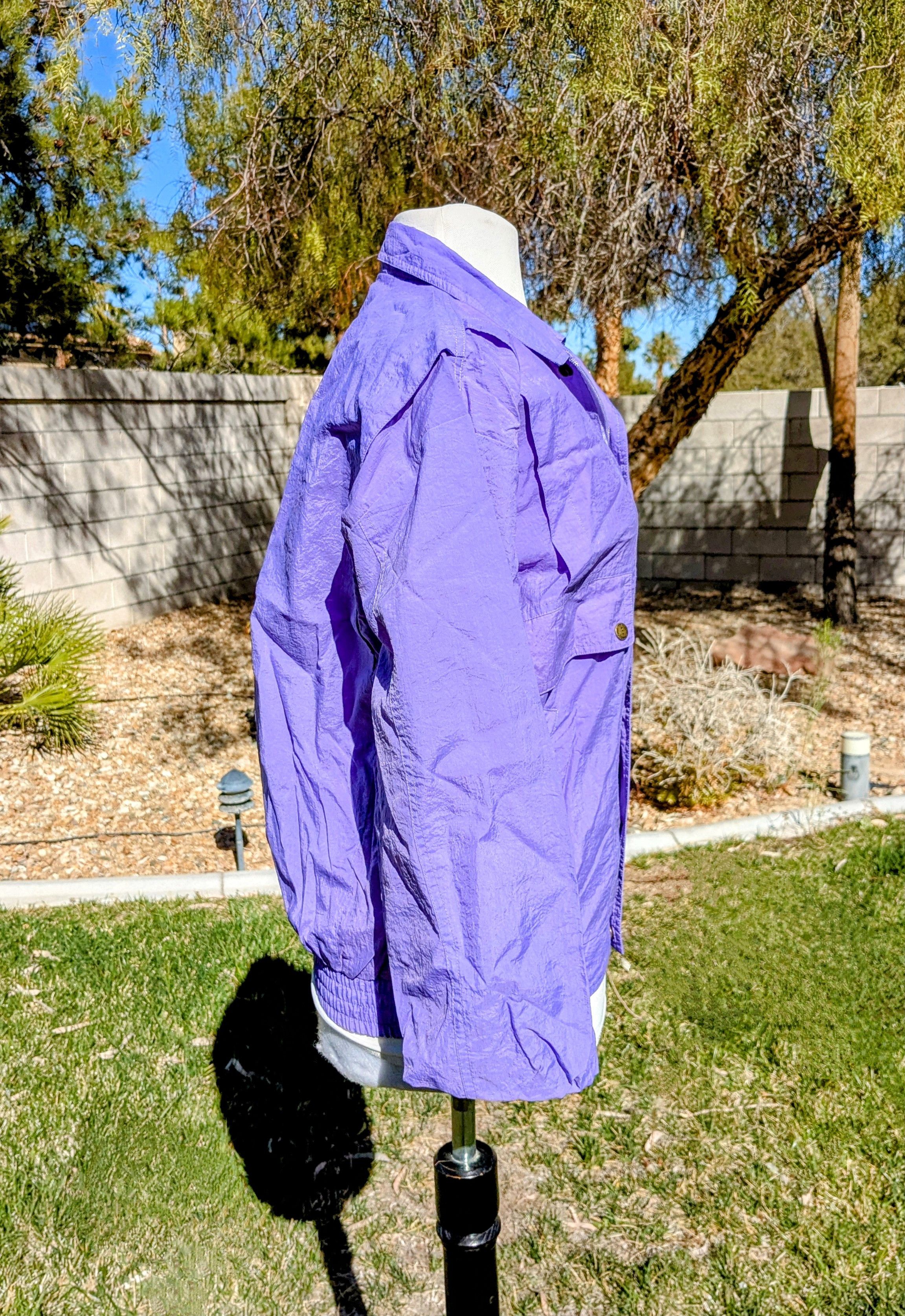 Other Petite Lilac Windbreaker Zip-Up Retro Bomber Jacket Coat Size M / US 6-8 / IT 42-44 - 3 Thumbnail