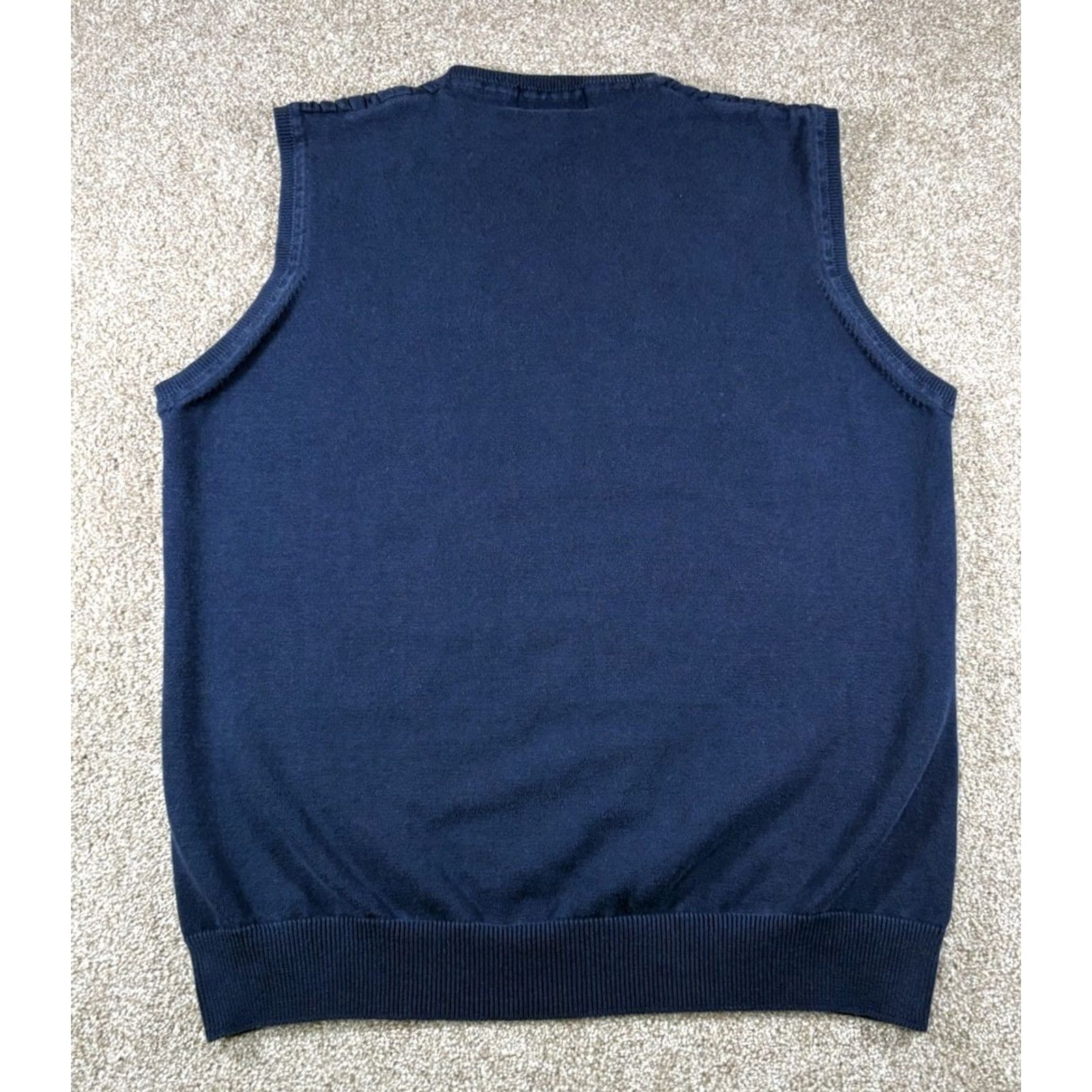 Eddie Bauer VINTAGE Eddie Bauer Knit Sweater Vest Mens Size Large Tall Navy Blue Cotton Vest Knit Navy Blue Size US L / EU 52-54 / 3 - 3 Thumbnail