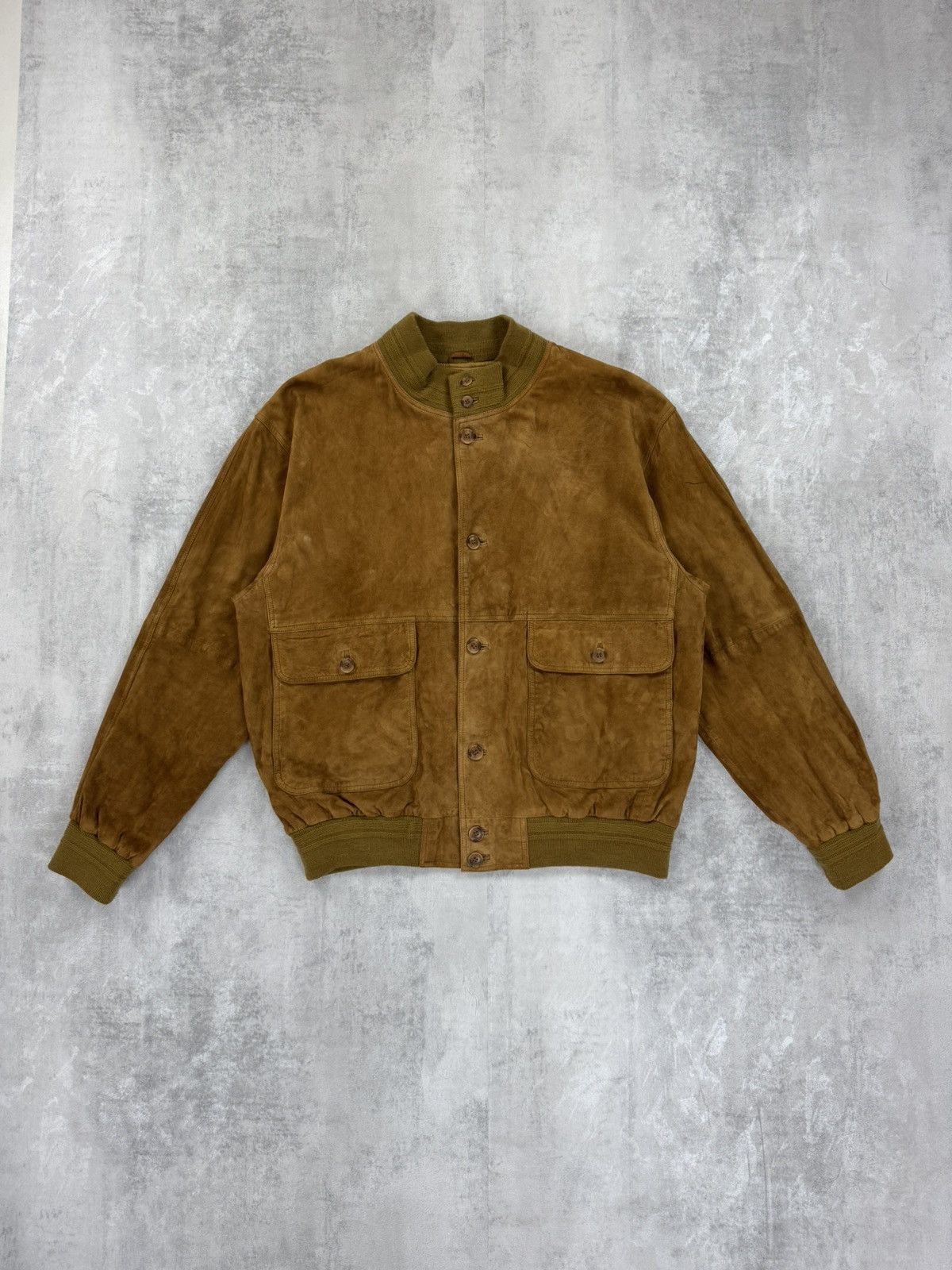 Other Vintage Suede Bomber Jacket Old Money Preppy Leather JKT Size US L / EU 52-54 / 3 - 2 Thumbnail