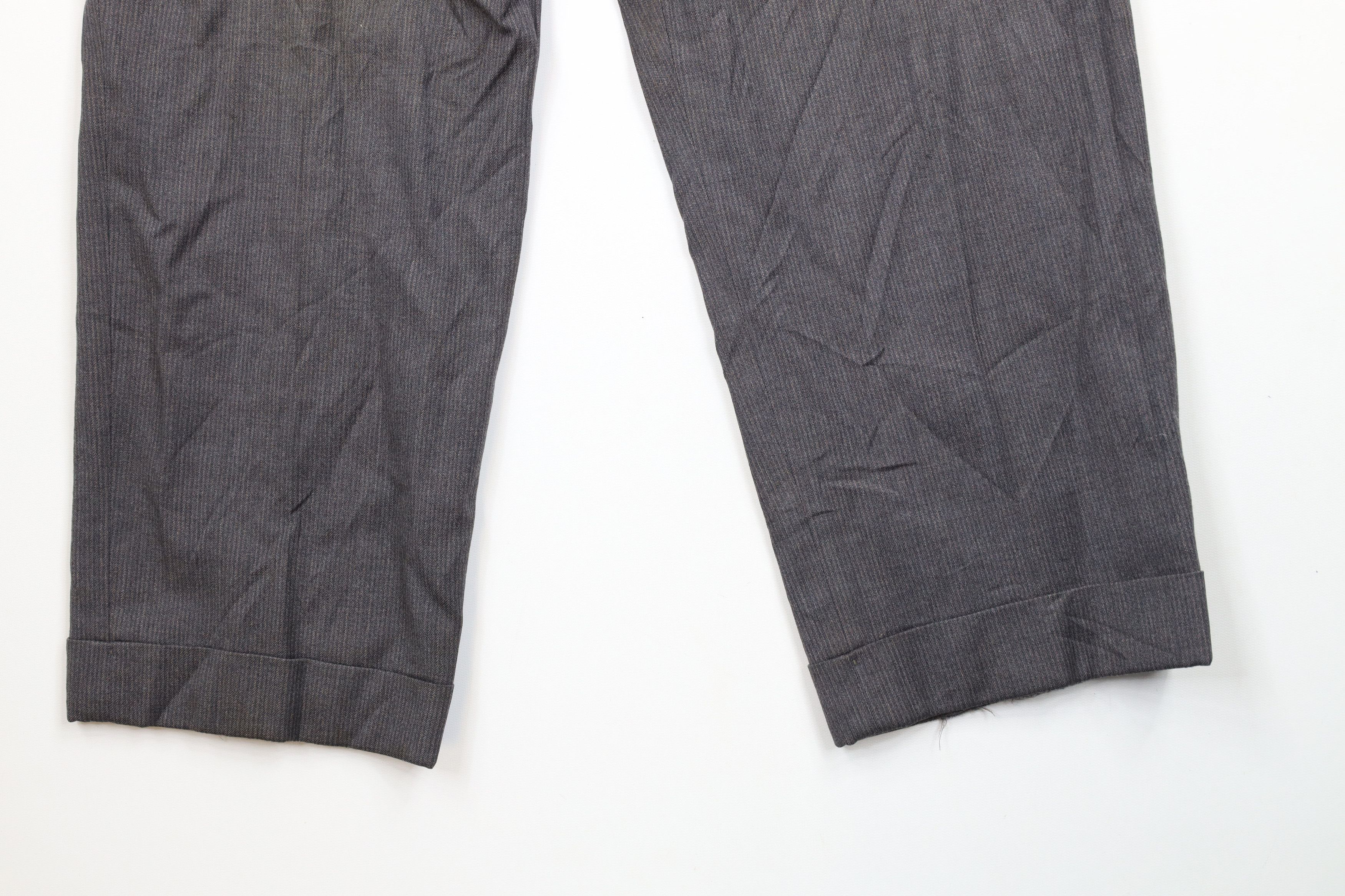 Vintage Vintage 40s 50s Rockabilly Back Striped Wool Pants USA Size US 34 / EU 50 - 4 Thumbnail