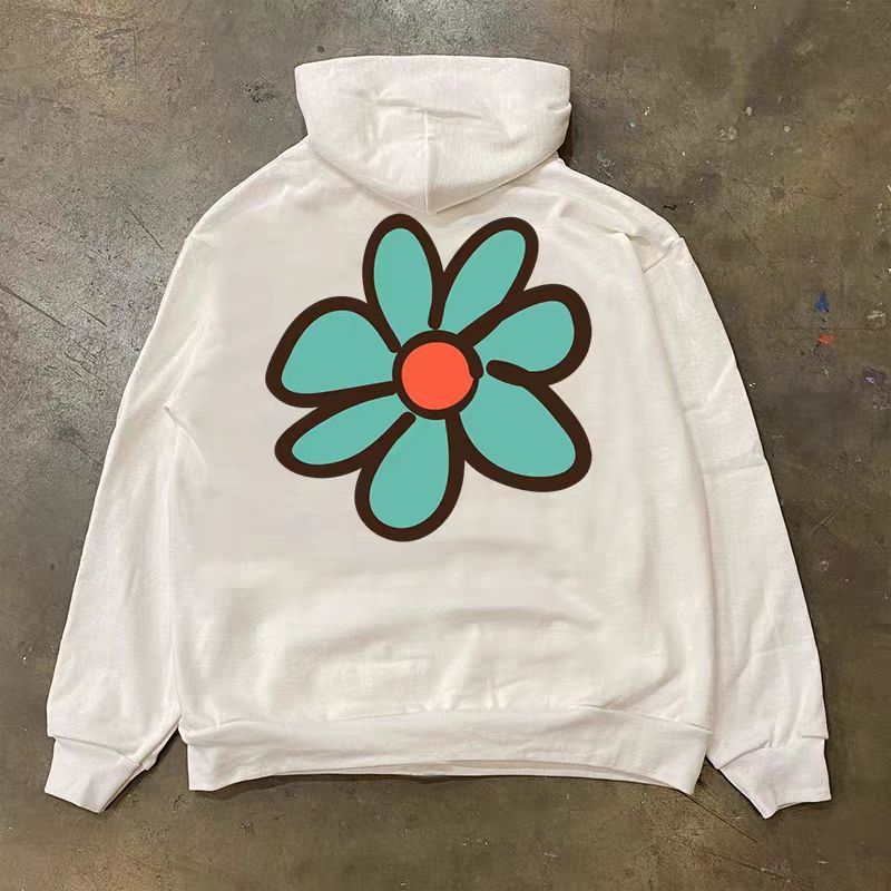 Vintage White retro floral print hoodie y2k Size US M / EU 48-50 / 2 - 1 Thumbnail