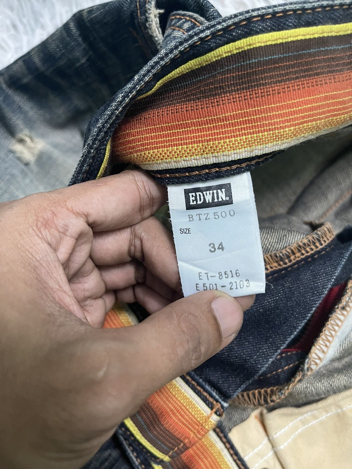 Edwin 2000s EDWIN BLUE TRIP FLARE PANT DISTRESSED Size US 35 - 8 Thumbnail