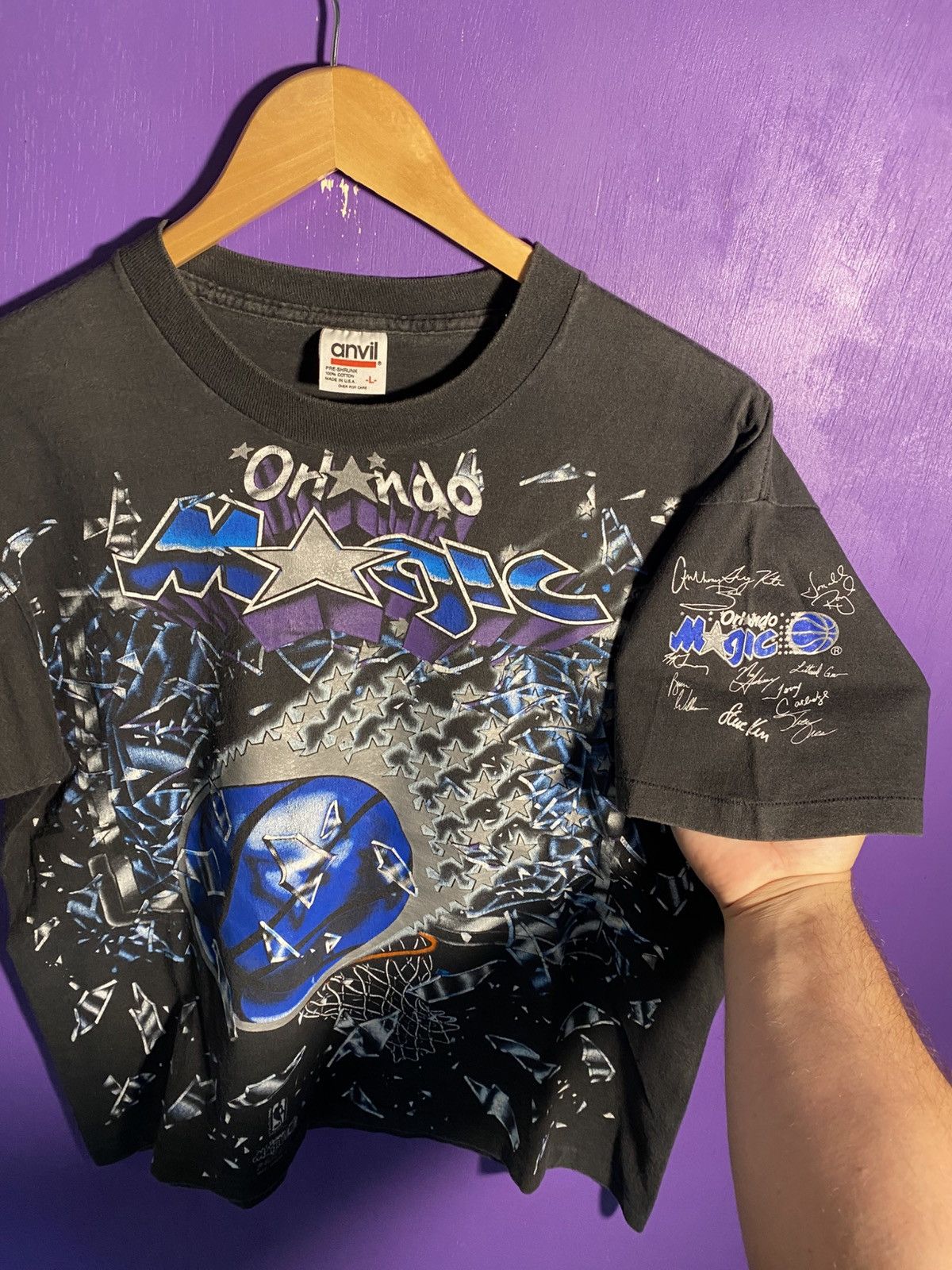 Vintage 90s Orlando magic shattered backboard t-shirt