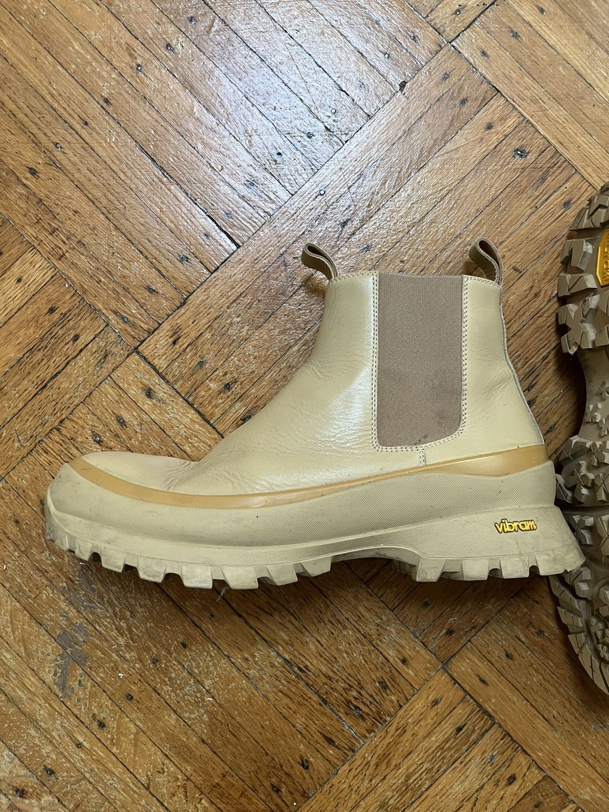 Jil Sander Jil Sander Vibram Tan/Beige/Cream Chelsea Boot Size US 11 / EU 44 - 4 Thumbnail