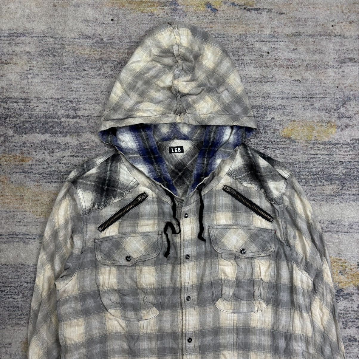 Le Grande Bleu (L.G.B.) Le grande bleu shadow plaid hooded shirt raw cut Size US M / EU 48-50 / 2 - 4 Thumbnail