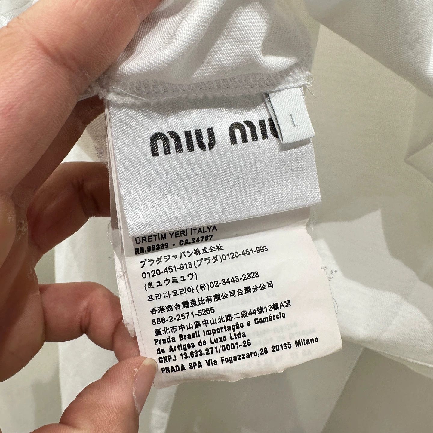 Miu Miu MIU MIU mar82 doll collar logo L longsleeve cotton Size L / US 10 / IT 46 - 4 Thumbnail
