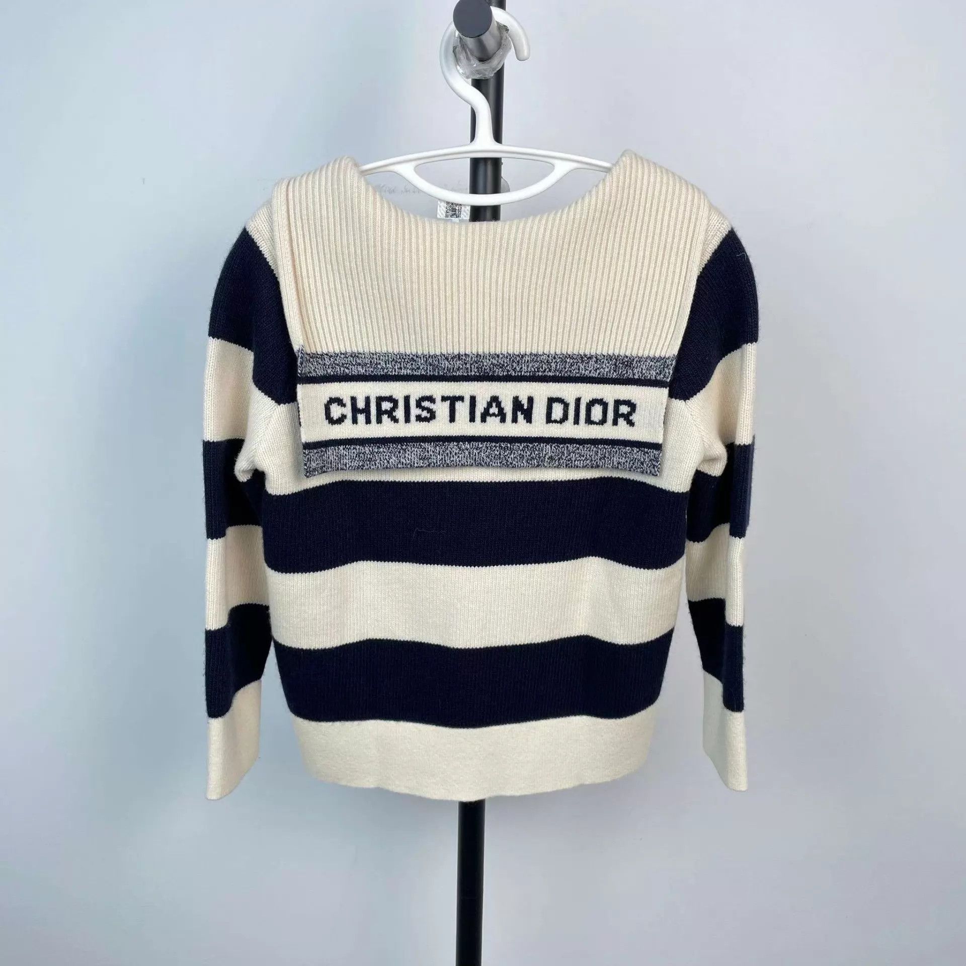 Dior Dior 34 navy collar black white stripe knit 98 new Size XS / US 0-2 / IT 36-38 - 2 Thumbnail
