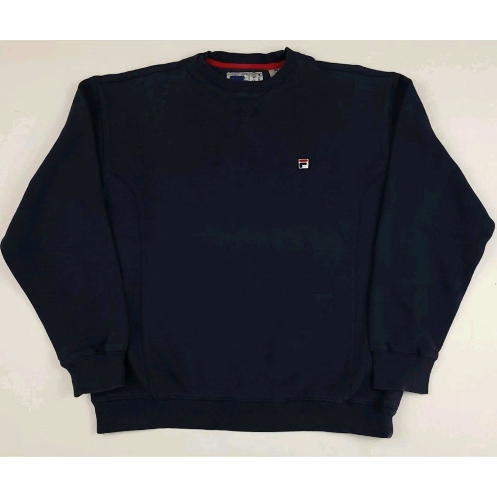 Fila Vintage FILA Logo Sweatshirt Navy S Mens Crew Neck Pullover Athletic Worn Faded USA Small Logo 90s Y2K Size US S / EU 44-46 / 1 - 2 Thumbnail