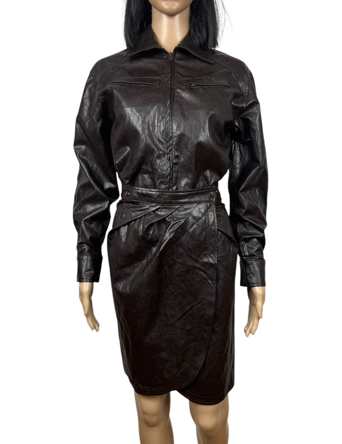 ba&sh Ba&sh Robe Sophia Marron Dress Viscose Collared size 0 XS Size XS / US 0-2 / IT 36-38 - 2 Thumbnail