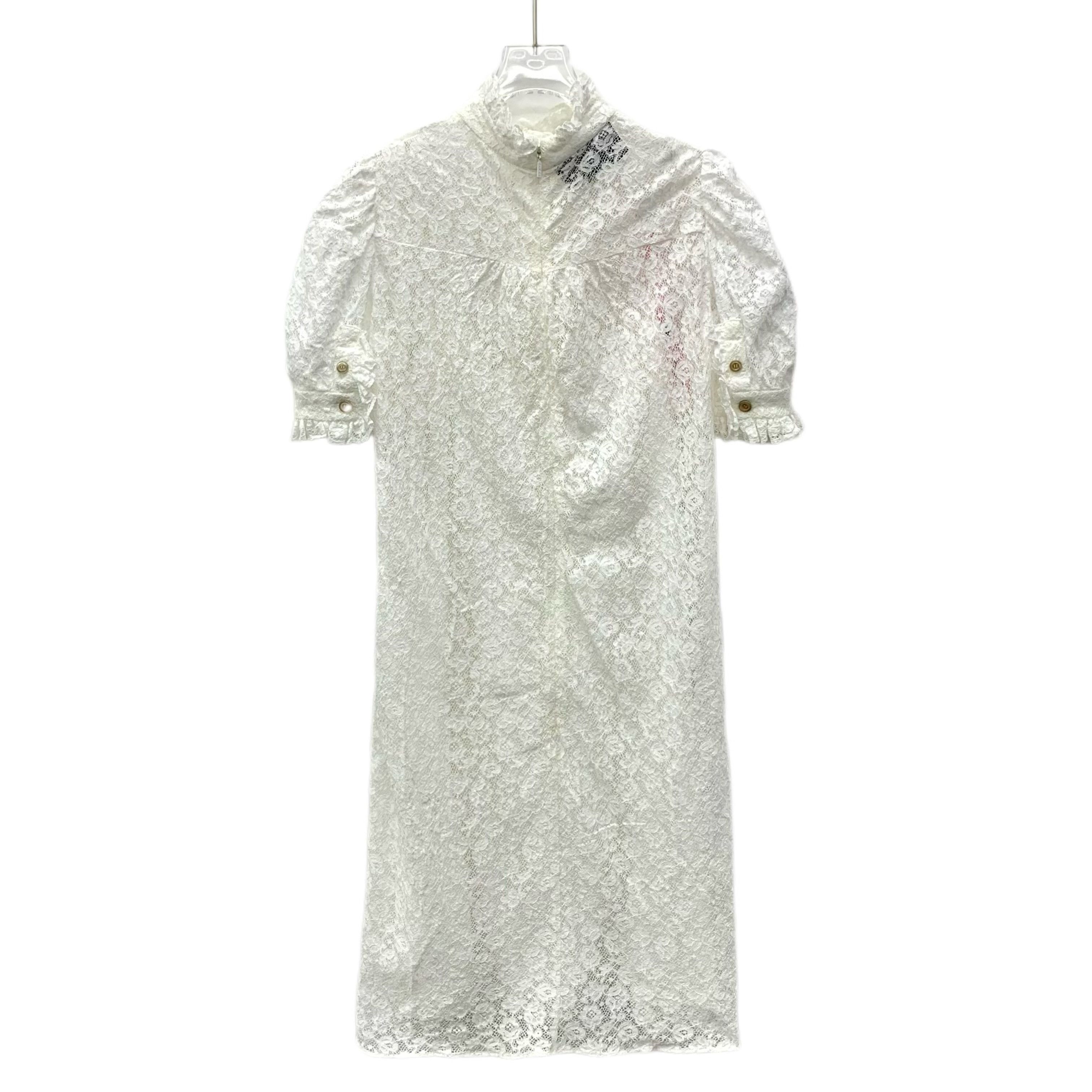 Gucci Gucci Lace Dress – White Floral Ruffle-Edge (Size M) Size M / US 6-8 / IT 42-44 - 8 Thumbnail
