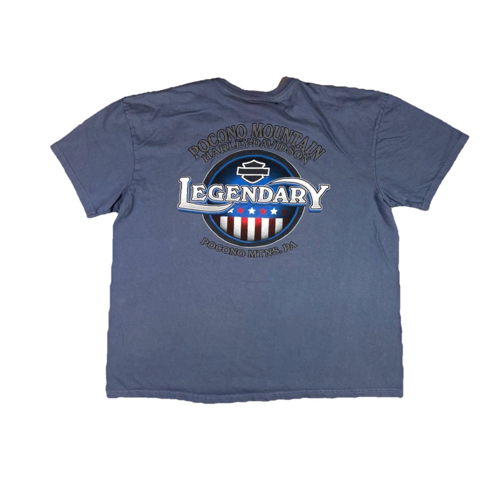 Harley Davidson VINTAGE Harley-Davidson T Shirt Double Sided Biker Graphic 2XL Blue Men Regular Short SleeveCrew Neck Cotton Size US XXL / EU 58 / 5 - 2 Thumbnail