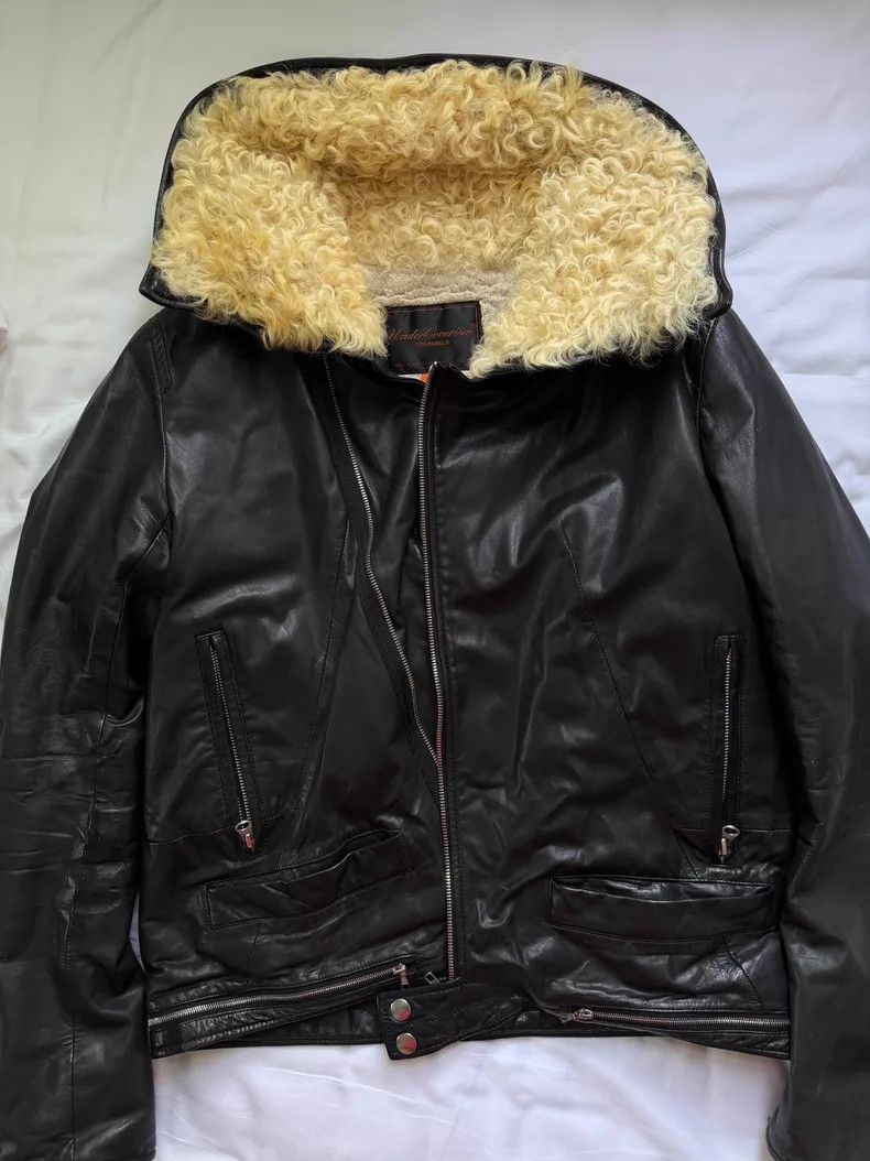 Undercover Undercover Lambhair Collar Leather Biker Jacket Size US M / EU 48-50 / 2 - 1 Thumbnail