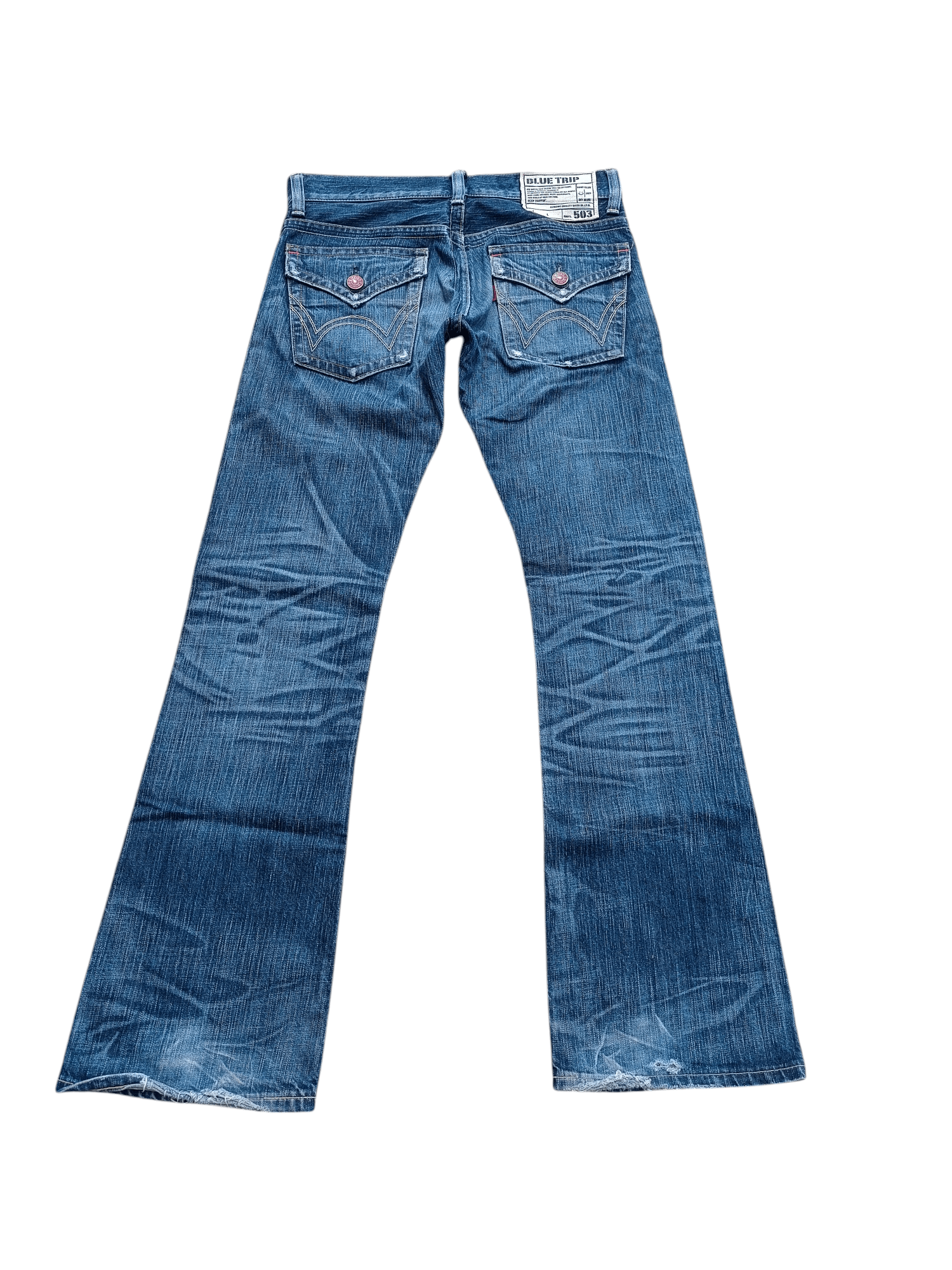 Edwin FLARED 90s Edwin 503 Flare BlueTrip Whiskers Faded Jeans Size US 32 / EU 48 - 13 Thumbnail