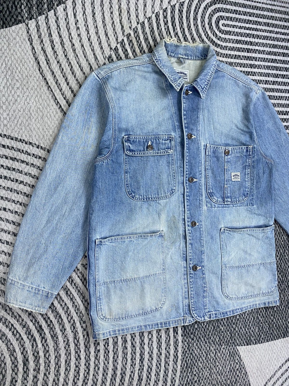 Big John 🔥70s Vintage Big John Chore Denim Jacket Size US L / EU 52-54 / 3 - 3 Thumbnail