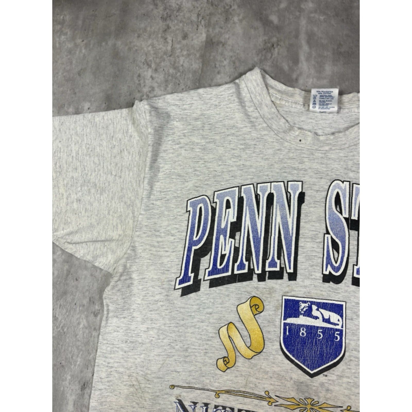 Delta VINTAGE Penn State University T Shirt L Men Gray 90s University Sports Graphic Print Short Sleeve Crew Neck Cotton Delta Size L Mens Size US L / EU 52-54 / 3 - 5 Thumbnail