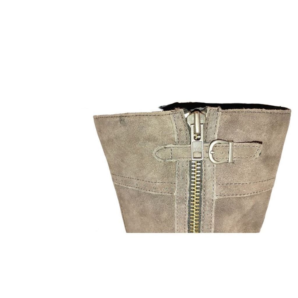 Born Born Poly Suede Zip Detail Distressed Riding Boots Size 6M Size US 6 / IT 36 - 4 Thumbnail