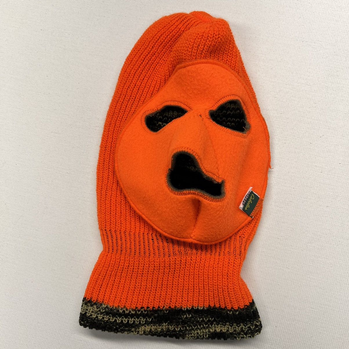 Cabelas × Vintage VTG Cabelas Ski Mask Camouflage Hunting Fleece Knit Orange Size ONE SIZE - 9 Thumbnail