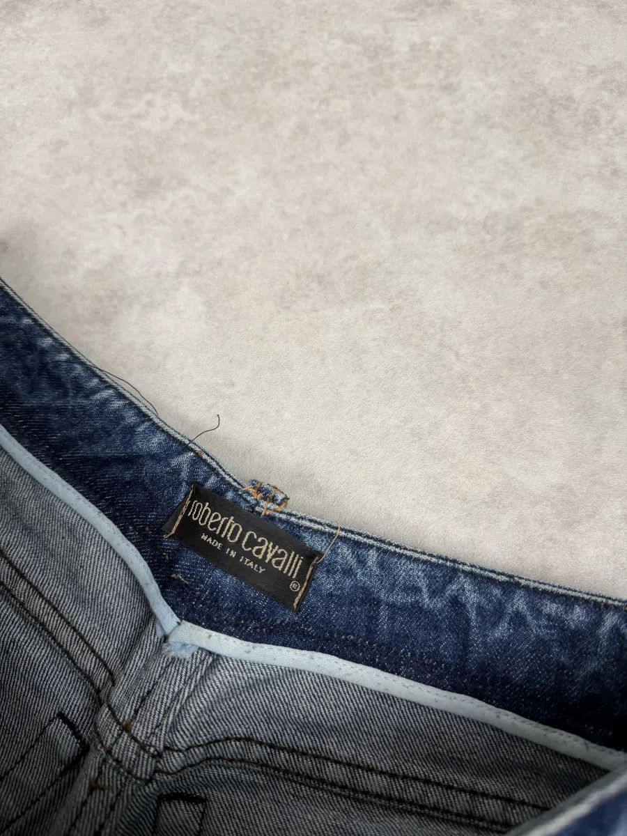 Roberto Cavalli 2000s Roberto Cavalli Shiny Blue Denim Jeans Size US 31 - 9 Thumbnail