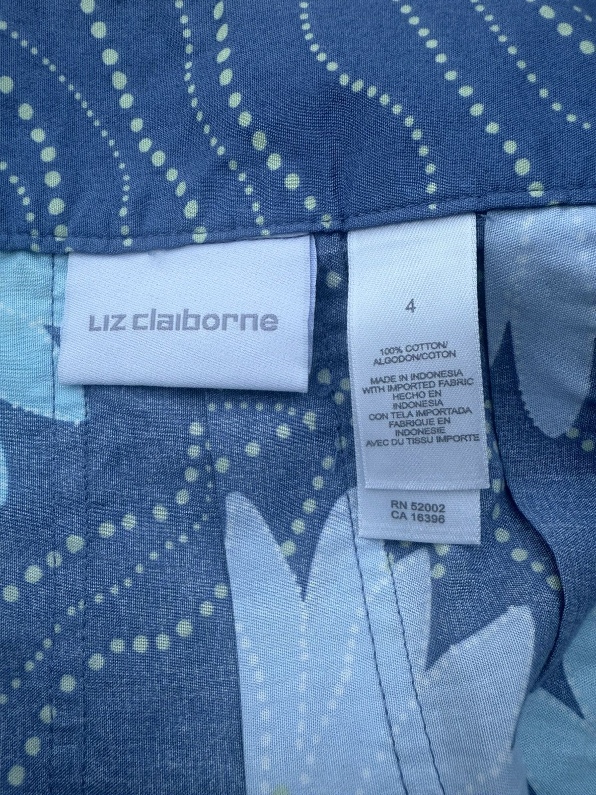 Liz Claiborne Liz Claiborne Blue Floral Drop Waist Loose Pleated Skirt Size 27" / US 4 / IT 40 - 7 Thumbnail