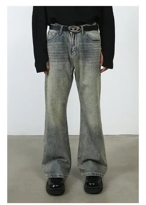 Japanese Brand Washed distressed casual flared jeans Size US 32 / EU 48 - 4 Thumbnail