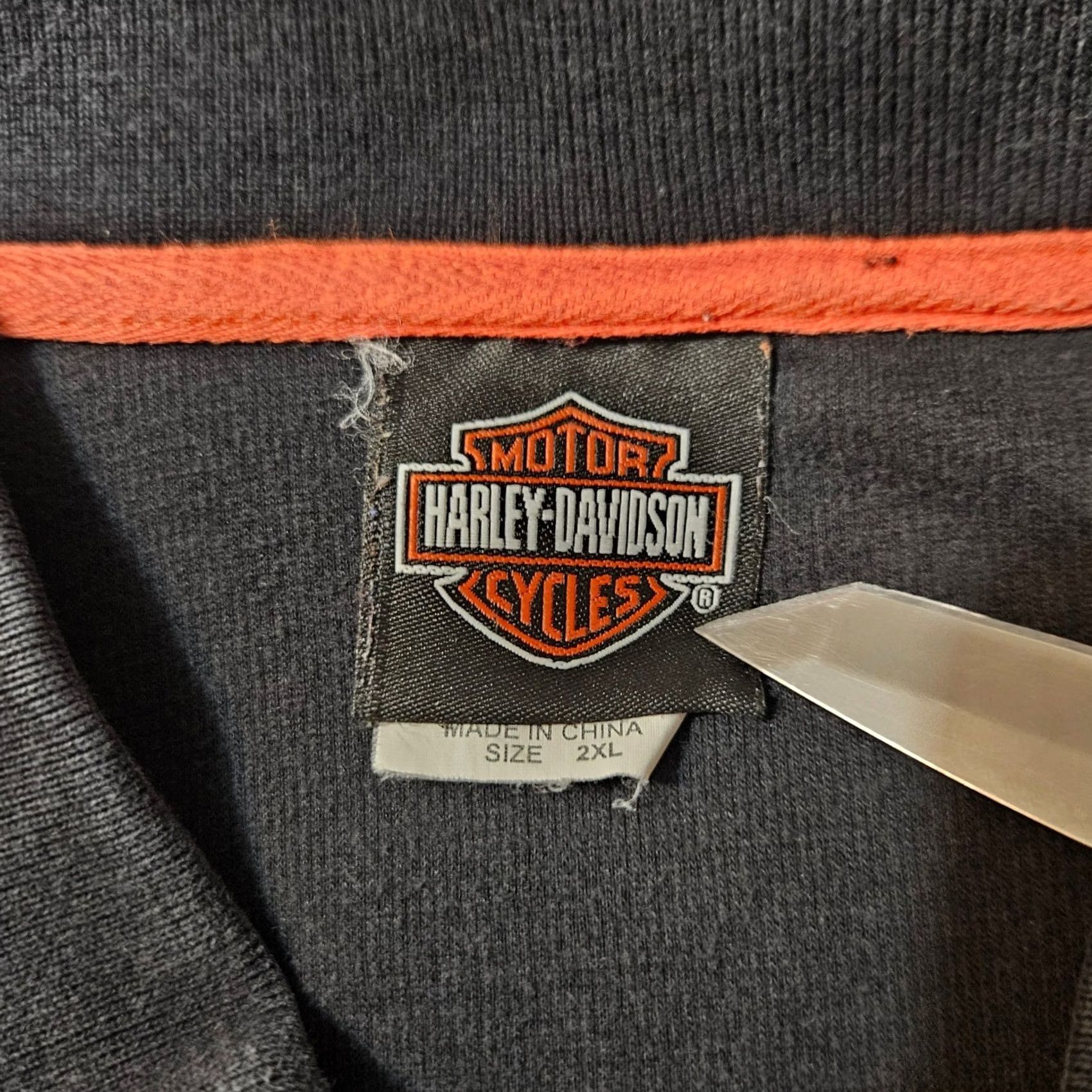 Harley Davidson Harley-Davidson Polo Shirt - Mens 2XL Black Orange Buffalo New York Logo Pocket - 2XL Size US XXL / EU 58 / 5 - 4 Thumbnail