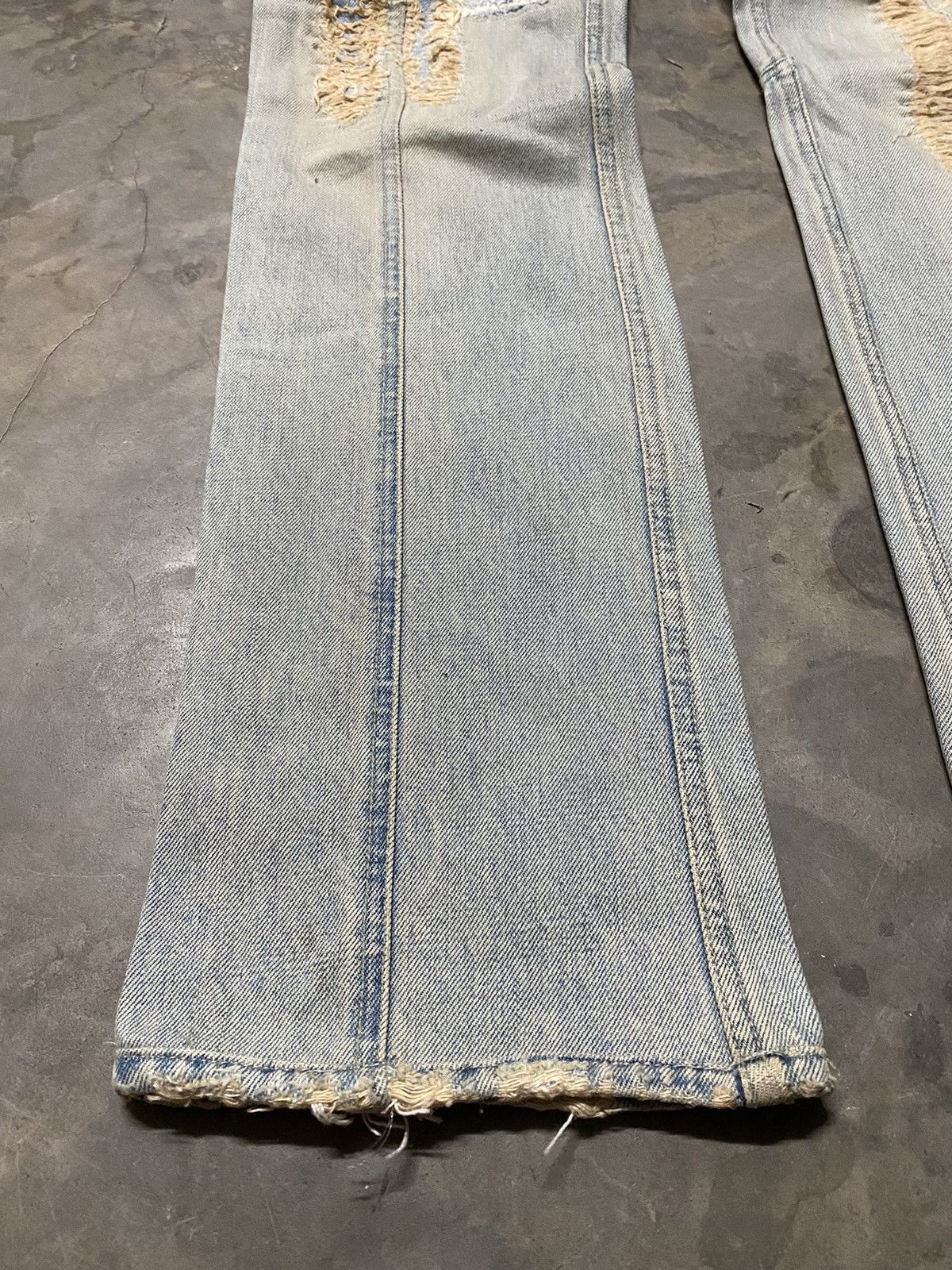 Japanese Brand × Vintage Flare Jeans Japan Ossa Mondo Utility Cargo Distressed Ripped Size US 30 / EU 46 - 2 Thumbnail