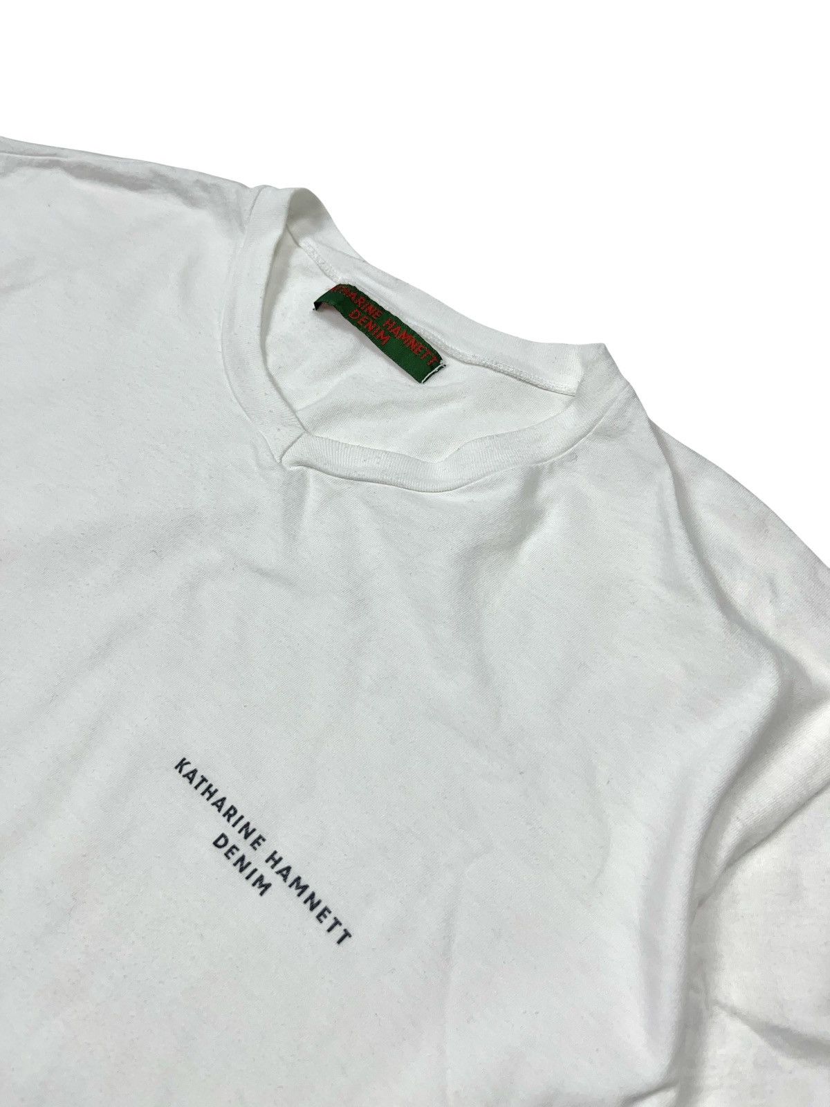 Katharine Hamnett London × Vintage Vintage 90s Katherine Hamnett London V-neck T-shirt Size US L / EU 52-54 / 3 - 2 Thumbnail