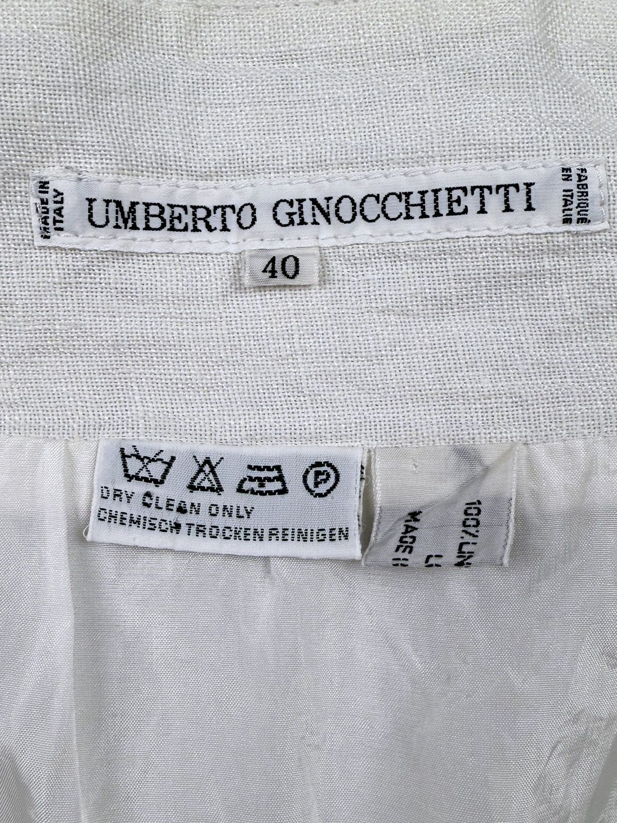 Other 1990’s Vintage Umberto Ginocchietti White Linen Pencil Skirt Size 27" / US 4 / IT 40 - 6 Thumbnail