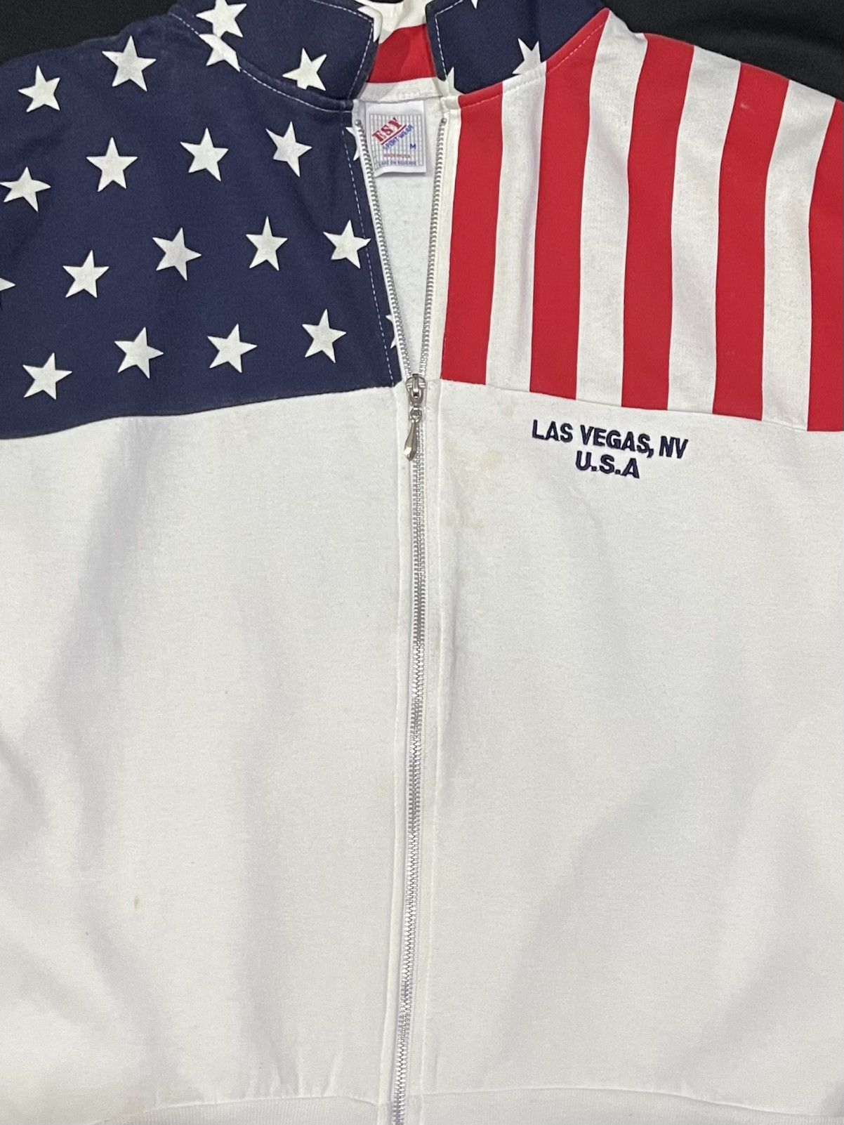 Vintage VINTAGE 90s AMERICAN FLAG SWEATER FULL ZIP Size US M / EU 48-50 / 2 - 5 Thumbnail