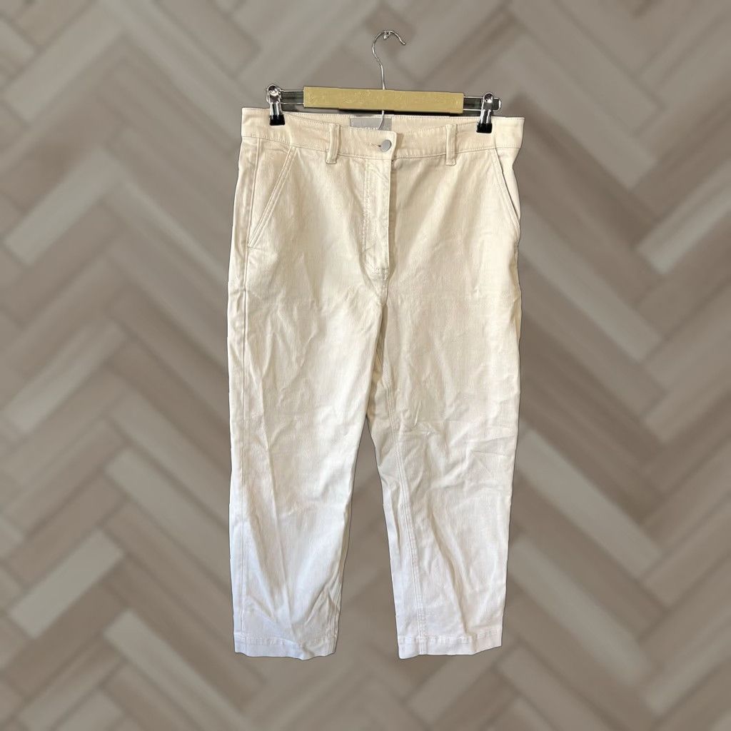 Everlane Womens White Chino Wideleg Pants Size 12 - Regular Cropped Wide-Leg Cotton Pants Womens 12 White Everlane