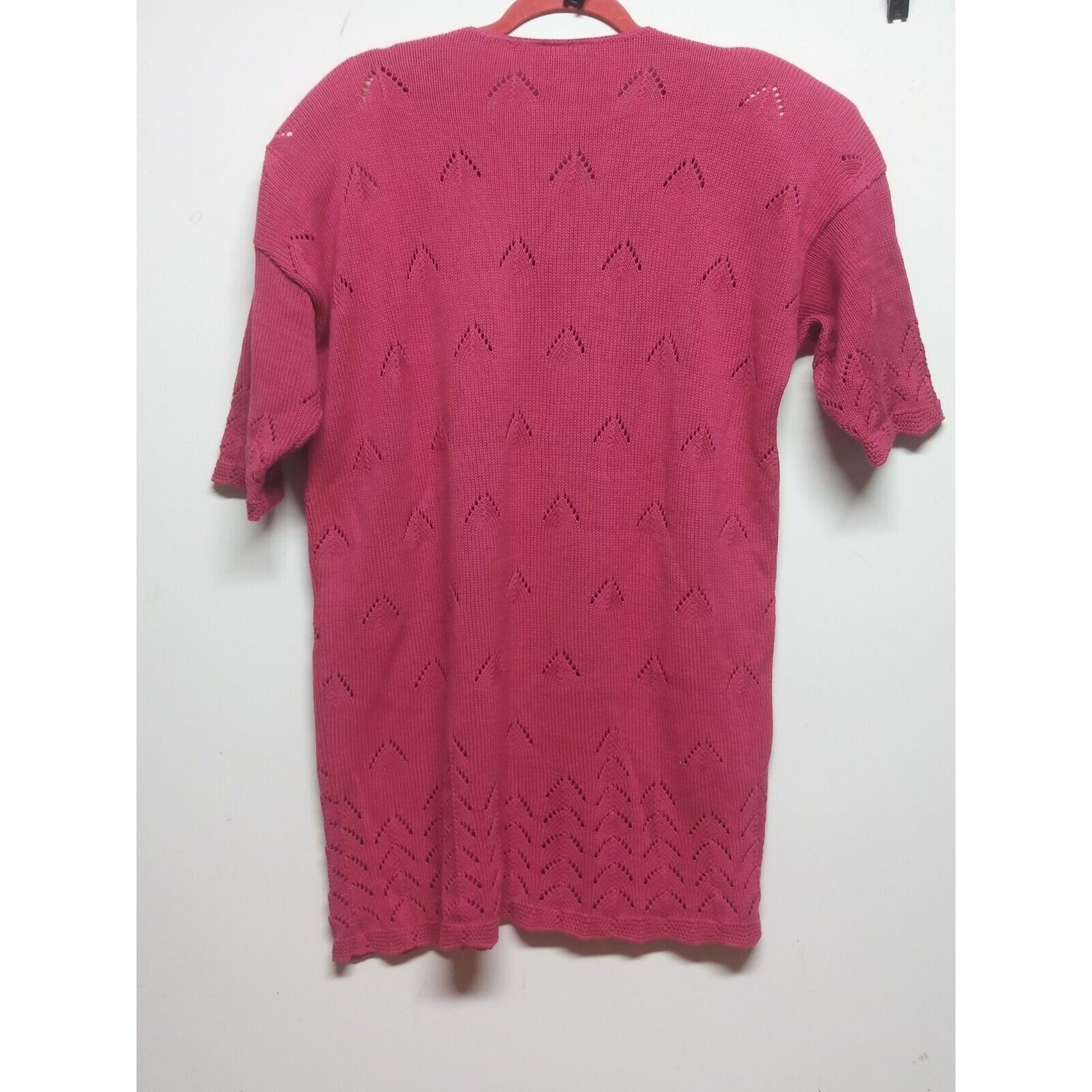 Other VTG 70s Long Sweater Grandma Sz 16 Bright Lights USA Pink fl Size XXL / US 16-18 / IT 52-54 - 4 Thumbnail