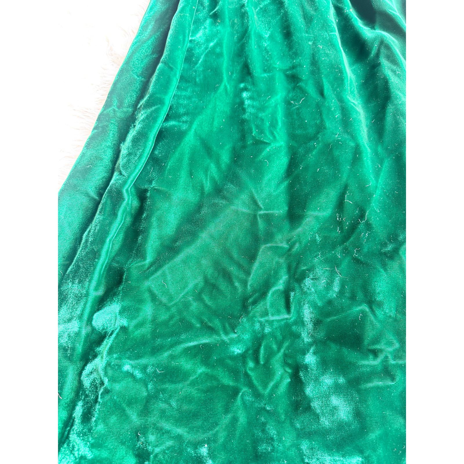Vintage Vintage 60's Deep Emerald Velvet Empire Waist Dress Size M / US 6-8 / IT 42-44 - 11 Thumbnail