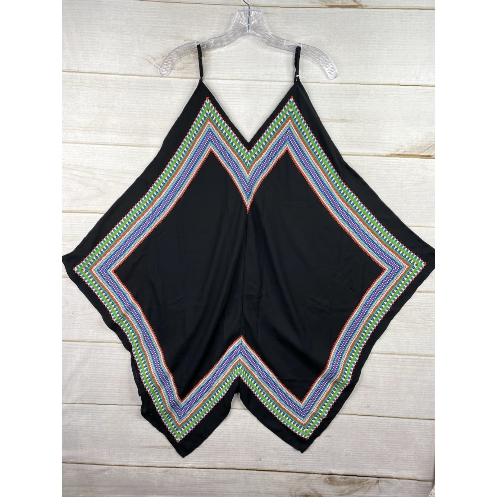 Vintage Lily White Dress Sleeveless Spaghetti Strap V-Neck Knee Length Black XL Bohemian Sundress Light Weight Casual Travel Party/Cocktail Women Size XL / US 12-14 / IT 48-50 - 8 Thumbnail