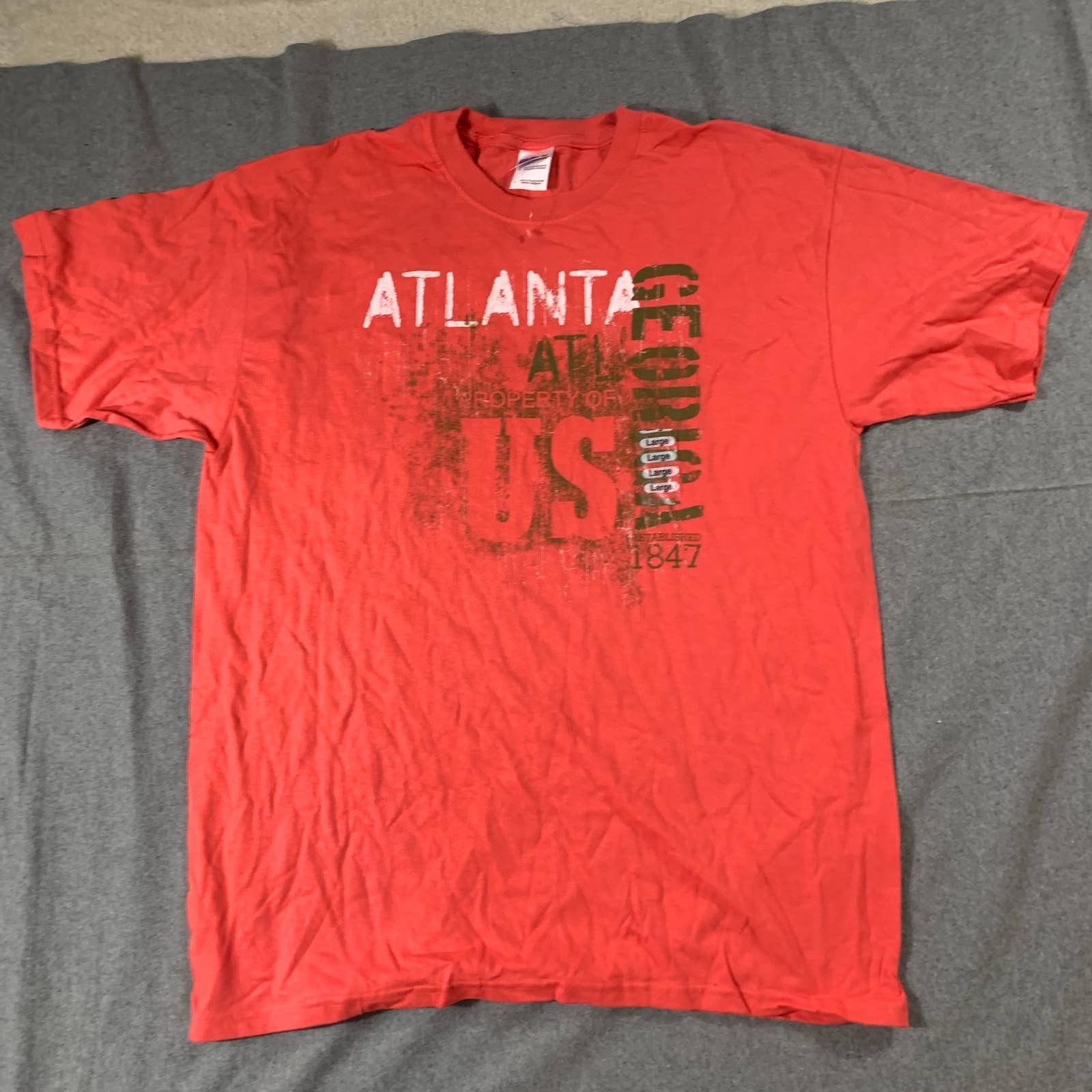Gildan GILDAN Atlanta Shirt Adult Large Orange Casual T Shirt Mens Size US L / EU 52-54 / 3 - 1 Thumbnail