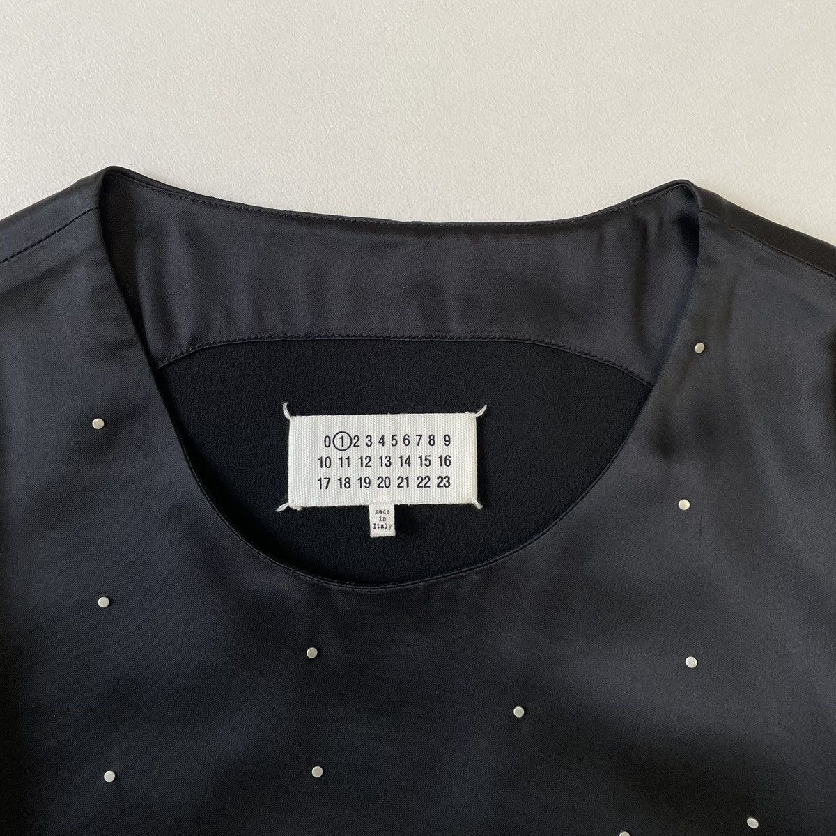 Maison Margiela S/S 12 Black Satin Metal Studded Maxi Dress Size M / US 6-8 / IT 42-44 - 5 Thumbnail