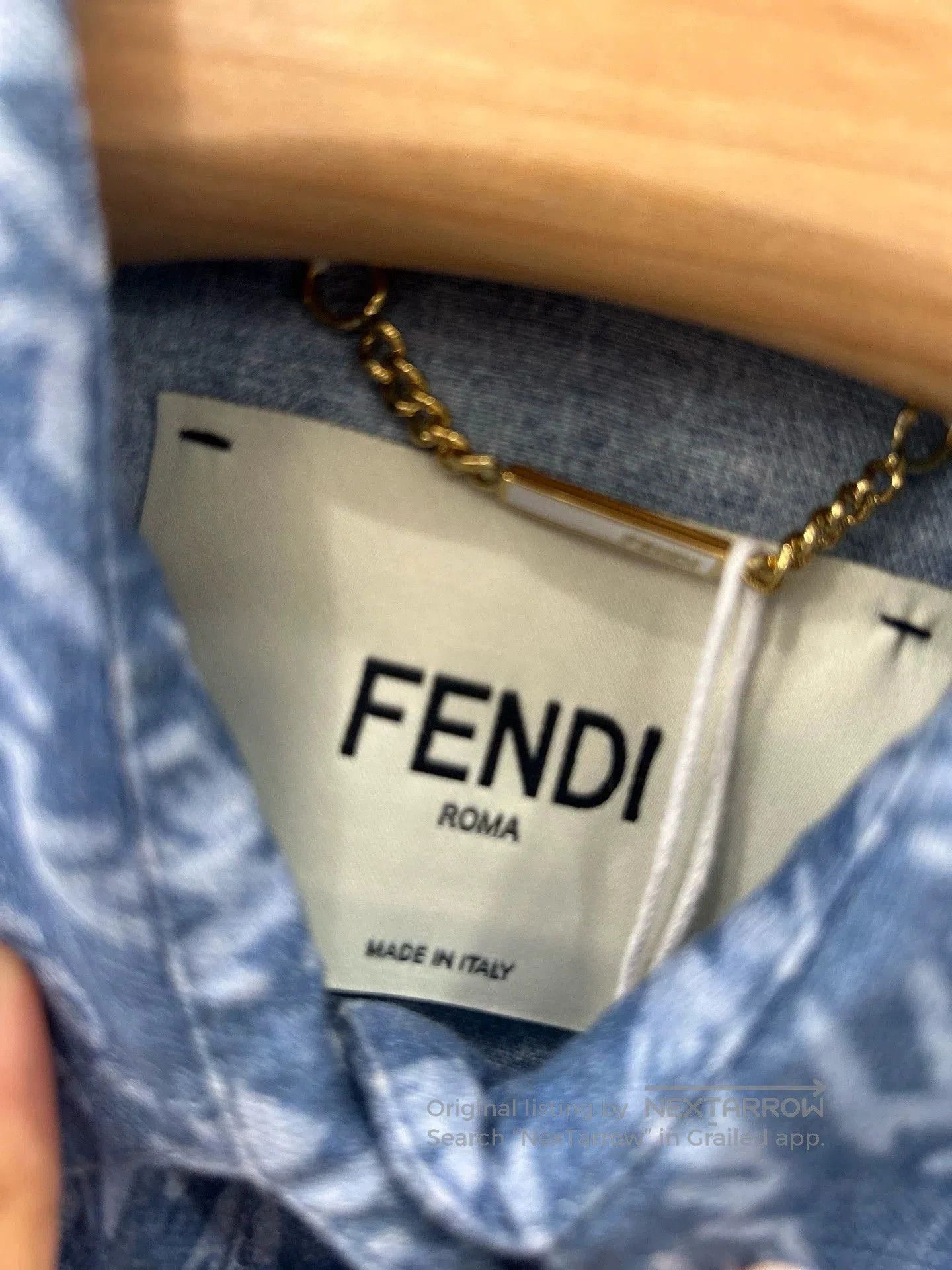Fendi Fendi Logo Print Denim Short Sleeve Shirt. Size US S / EU 44-46 / 1 - 3 Thumbnail