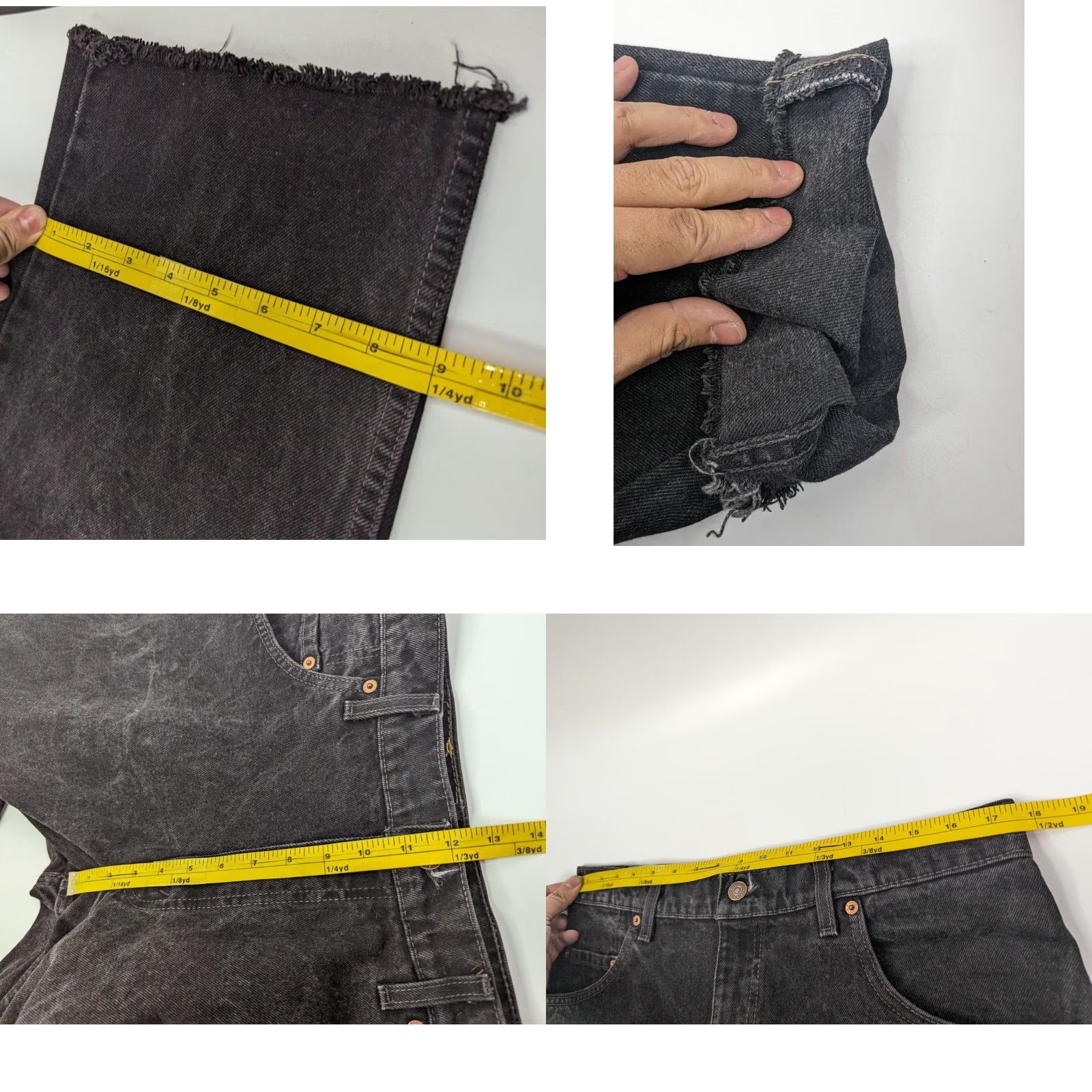 Levi's VINTAGE Levi's 560 Jeans Men's 36x30 Black Distressed 90s Y2K Tapered Relaxed Denim 5-Pocket Logo Jeans Size US 36 / EU 52 - 8 Thumbnail