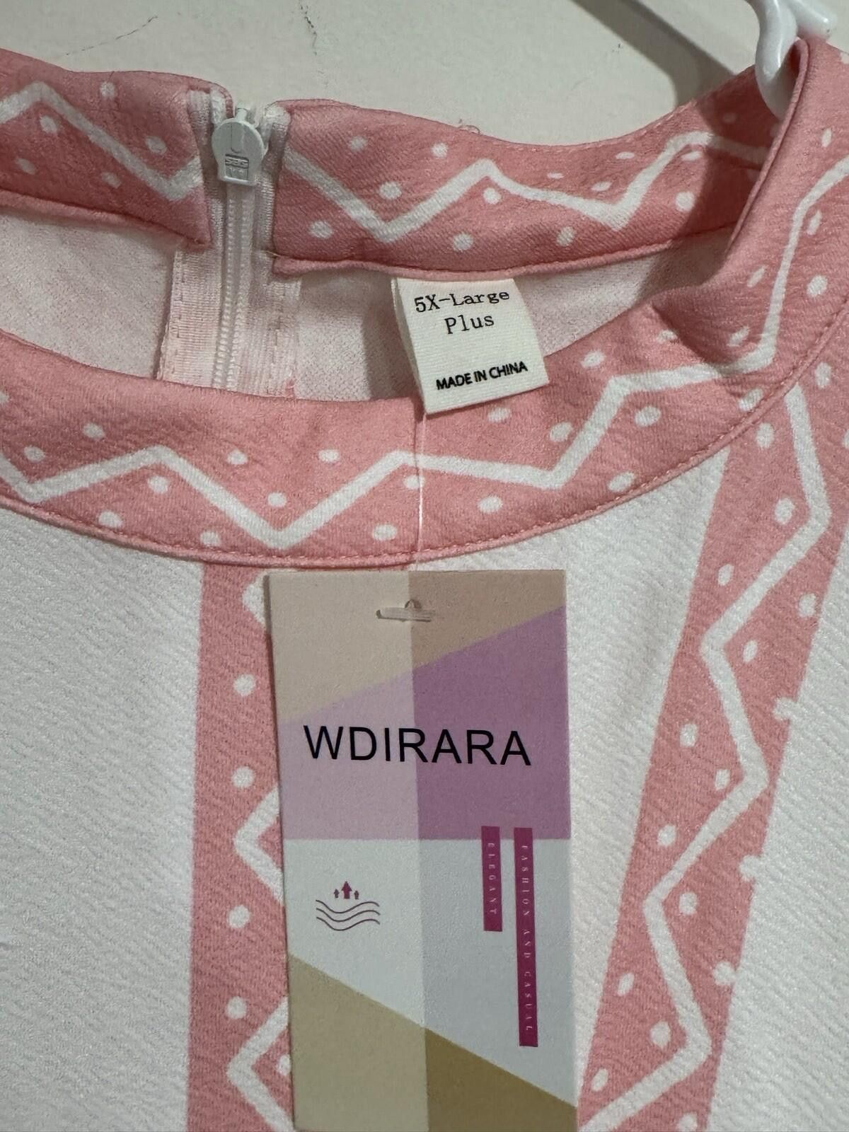 Other WDIRARA Houndstooth Chevron Mock Neck Butterfly Sleeve Dress Size 4XL / US 24-26 - 8 Thumbnail