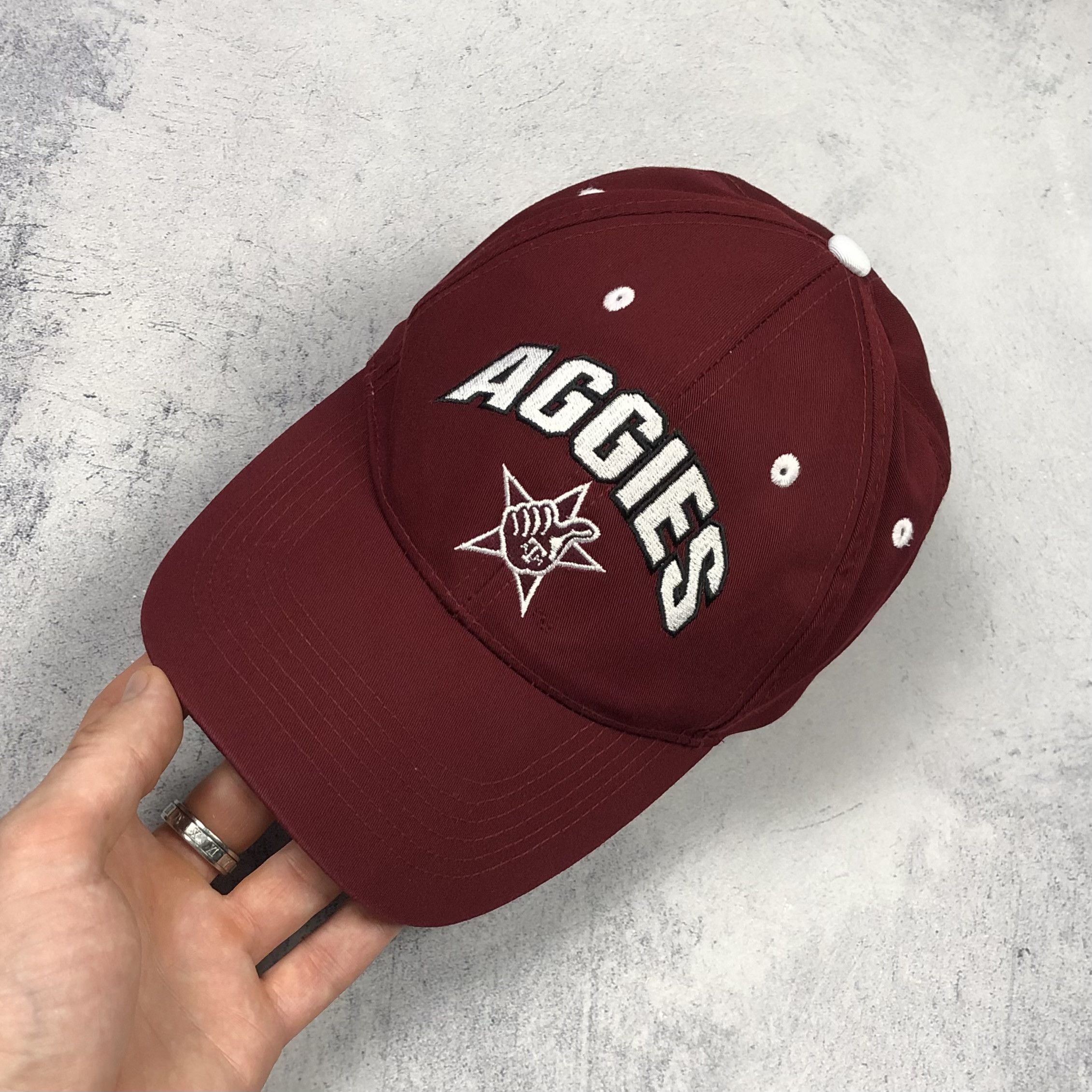NCAA 90s NCAA Aggies Texas A&M Burgundy Men’s Vintage Cap retro Size ONE SIZE - 3 Thumbnail