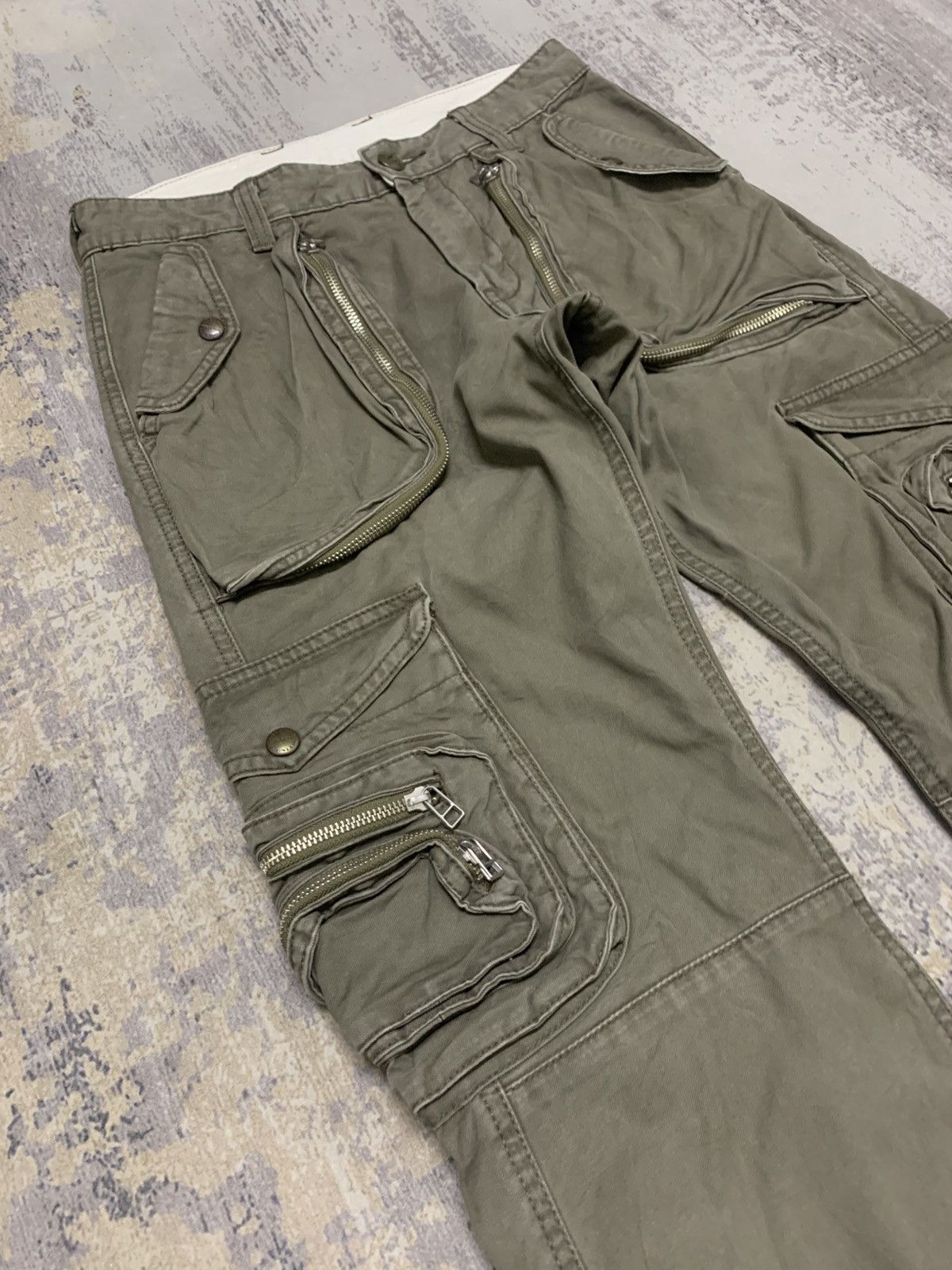 Lee VTG Lee 3D Zipper Pocket Cargo Pants Tactical Olive W29 Size US 29 - 6 Thumbnail