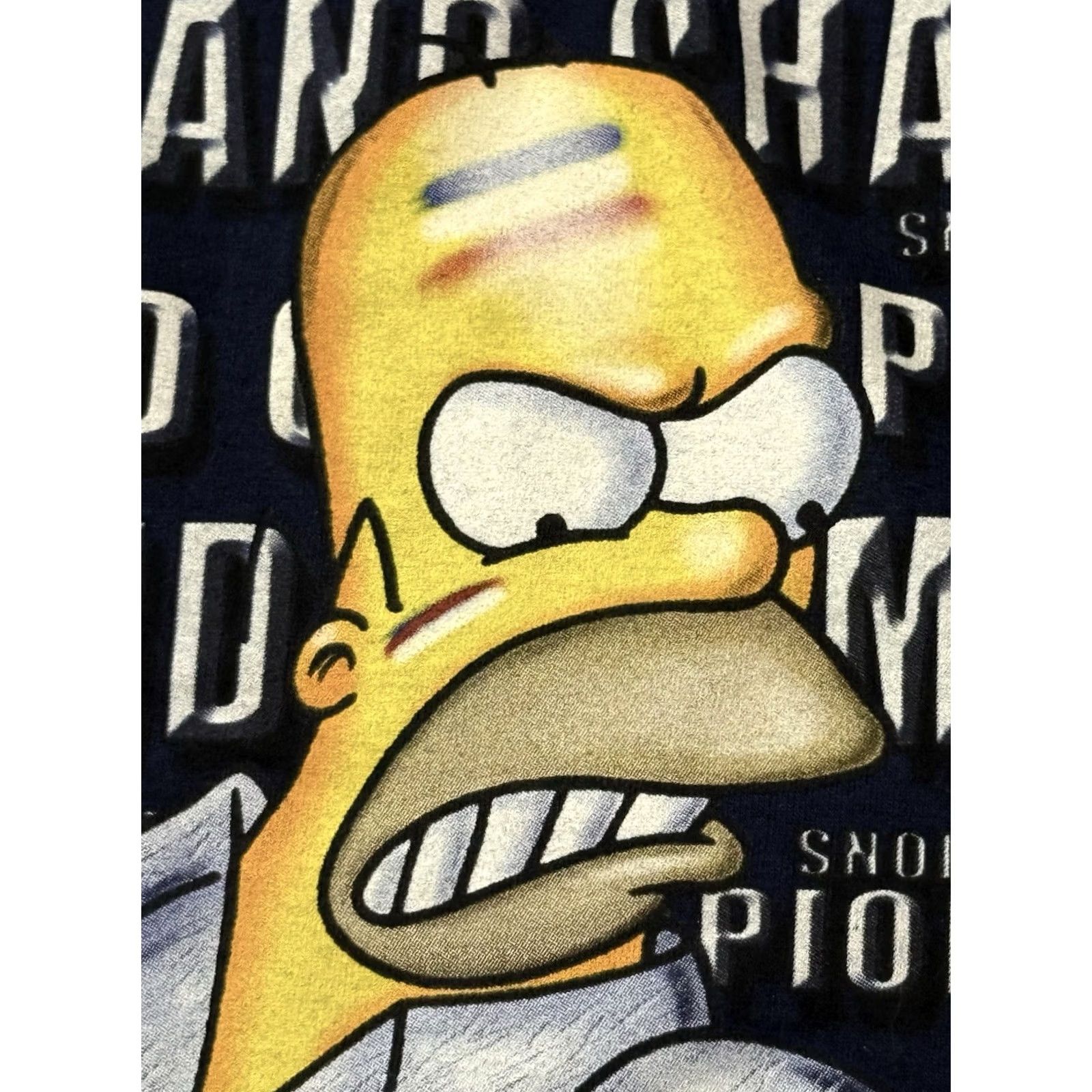 Fruit Of The Loom VINTAGE The Simpsons x FIFA England Champions Shirt Large Homer Bart World Cup Mens V-Neck Graphic Print Jersey Cotton Blue 2000s 90s Limited Edition Size US L / EU 52-54 / 3 - 3 Thumbnail