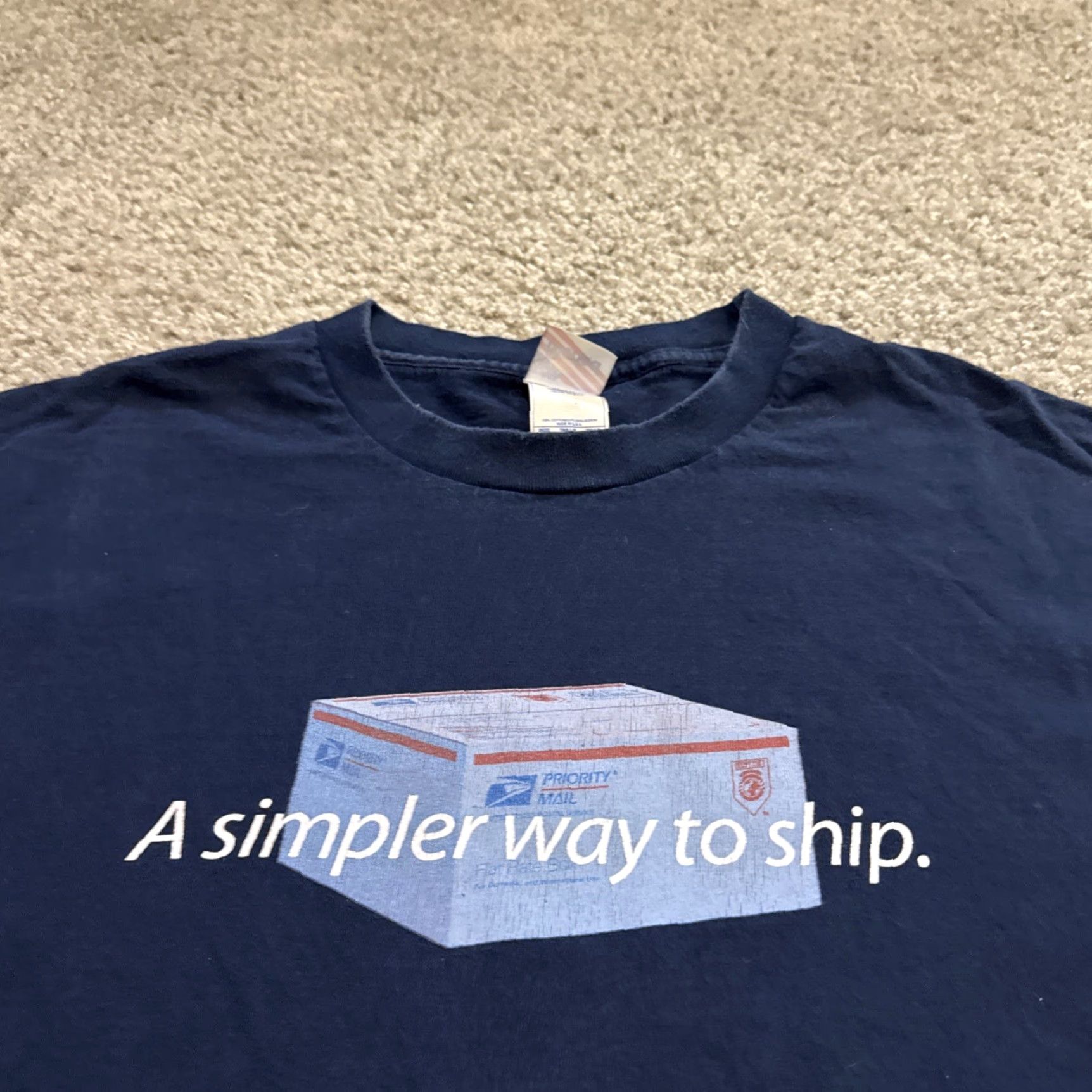 Vintage VINTAGE USPS Simpler Way To Ship Y2K 2000s Graphic T-Shirt Murina Men M Blue Shirt Mens Size US M / EU 48-50 / 2 - 2 Thumbnail