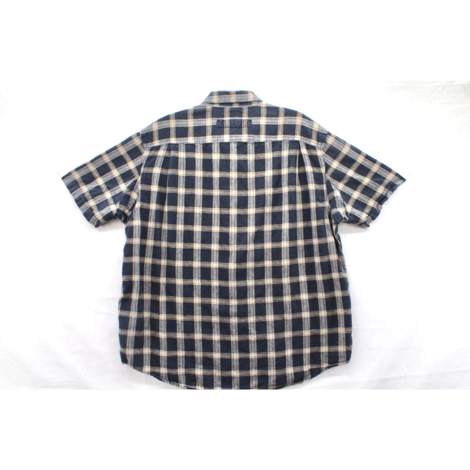 Vintage Duluth Shirt Men's XL Dark Blue Plaid Hemp Cotton Blend Short Sleeve Button Down Size US XL / EU 56 / 4 - 3 Thumbnail