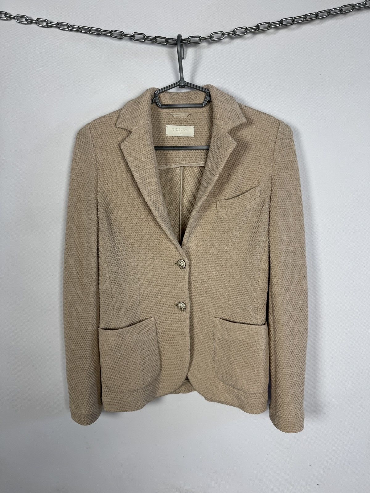Circolo 1901 Circolo 1901 Blazer Virgil Wool Beige Textured Knit Jacket Size S / US 4 / IT 40 - 1 Thumbnail