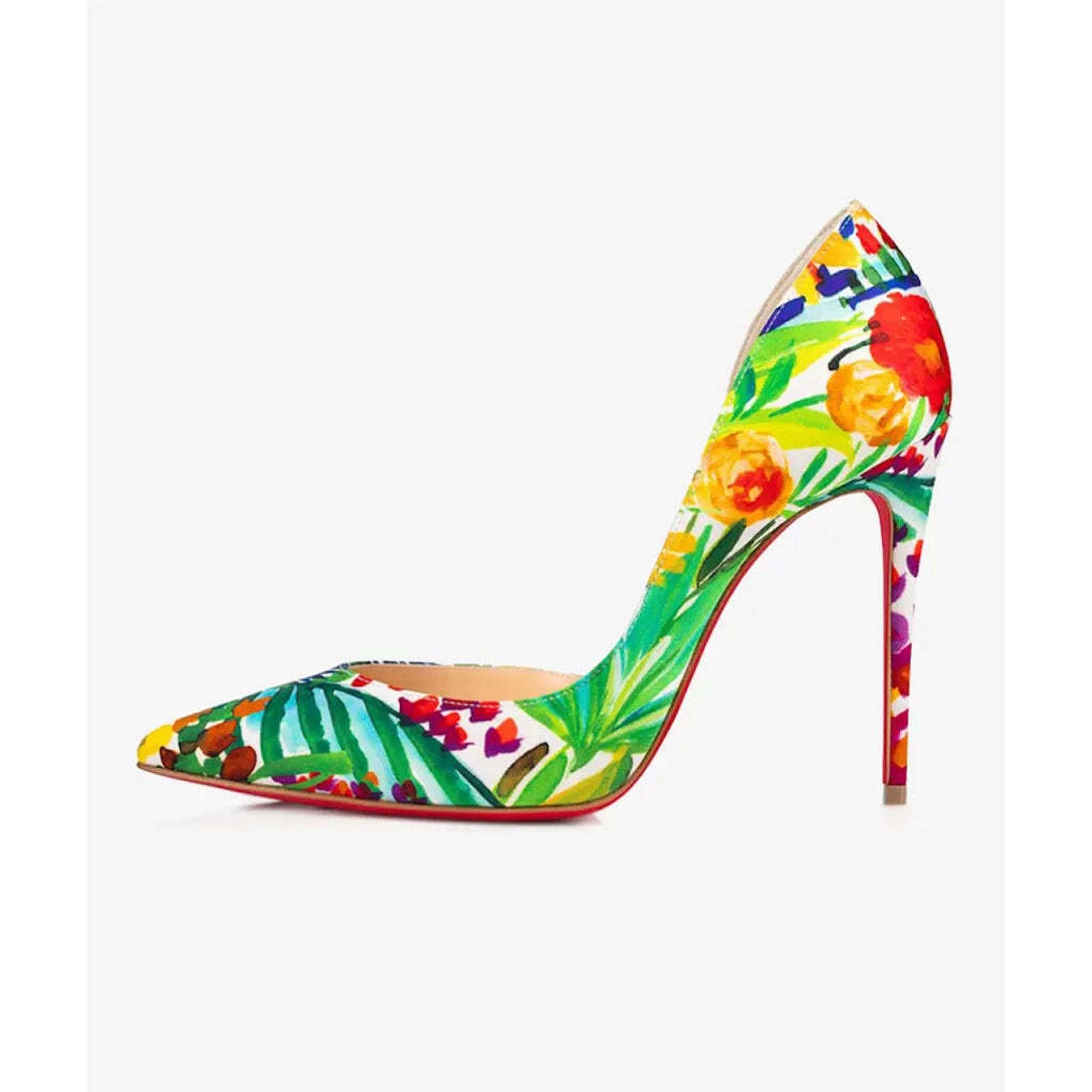 Christian Louboutin Christian Louboutin Iriza 100 Crepe Satin Fleuri Floral Size US 5 / IT 35 - 3 Thumbnail