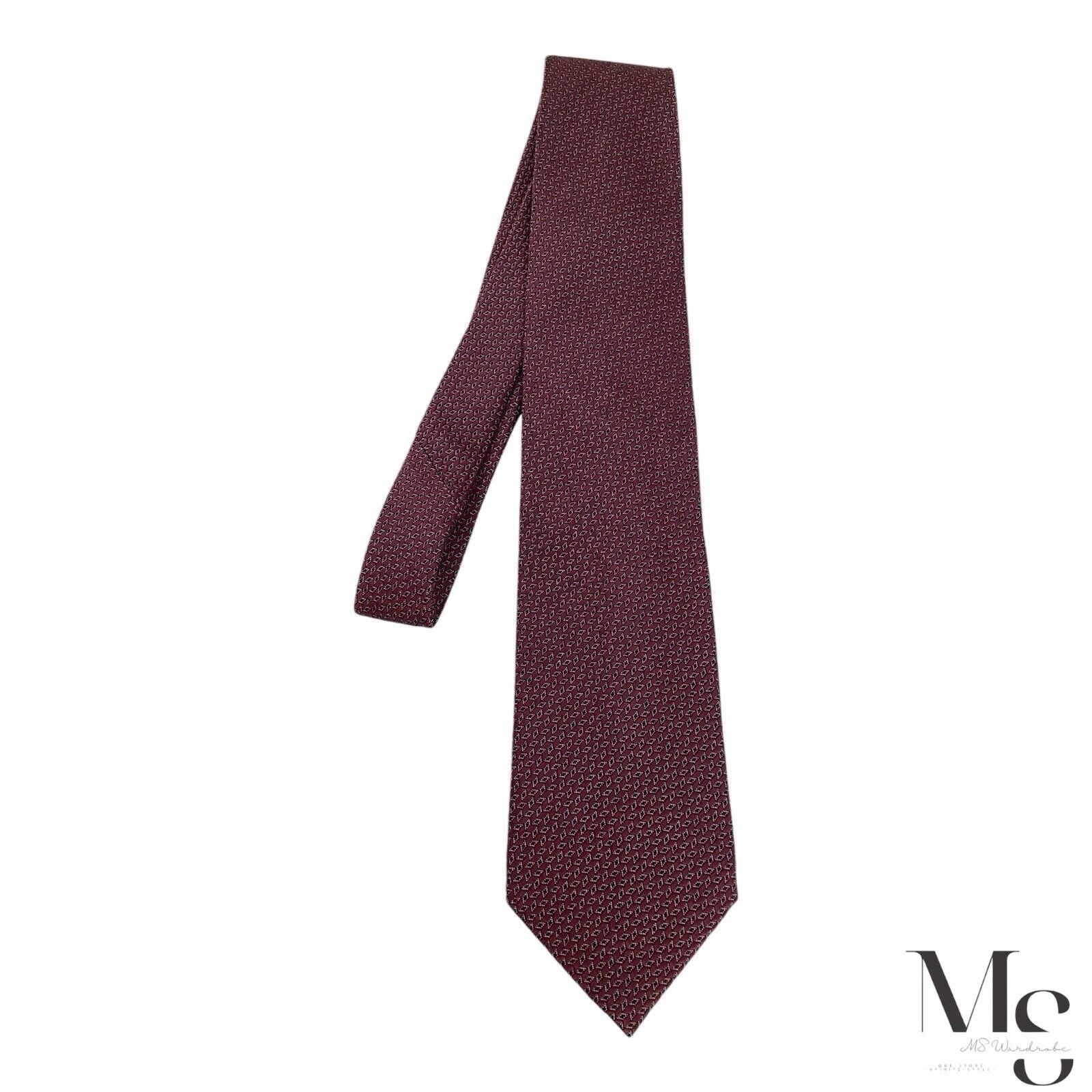 Canali CANALI 1934 Current Burgundy Geometric Silk Tie Made In Ita Size ONE SIZE - 5 Thumbnail