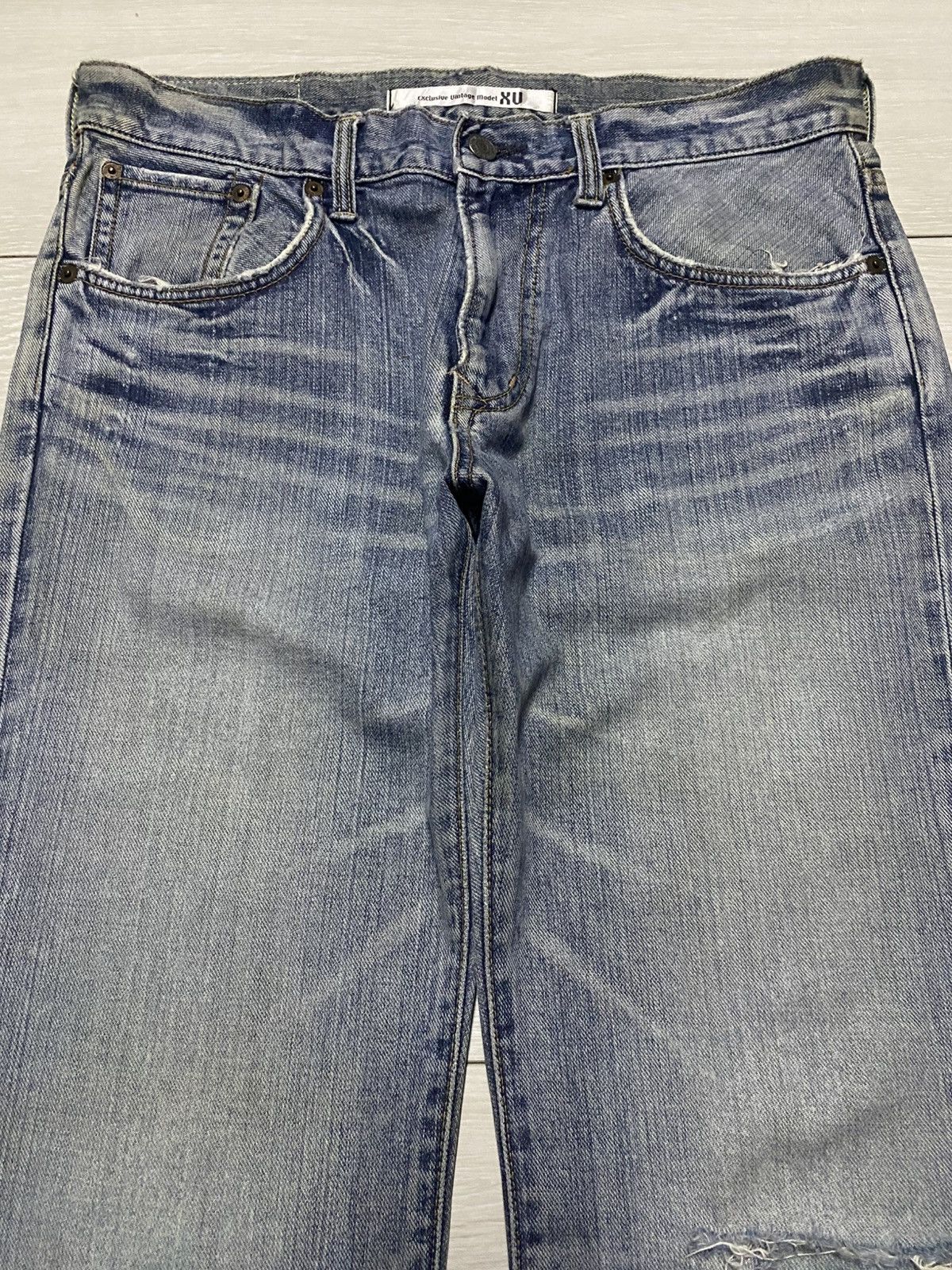 Edwin Excluxive Vintage Edwin Washed Distressed Flare Jeans Size US 33 - 3 Thumbnail