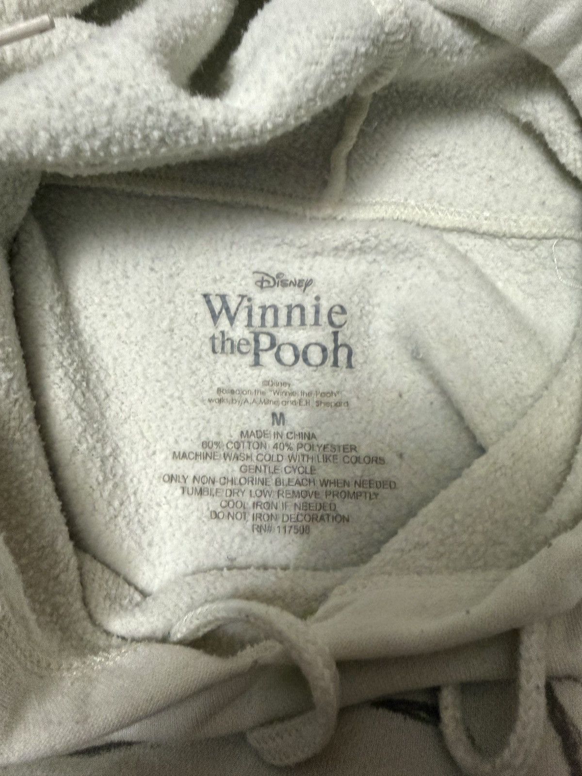Disney Winnie The Pooh Women’s Casual Hoodie White/Black Size M / US 6-8 / IT 42-44 - 5 Thumbnail